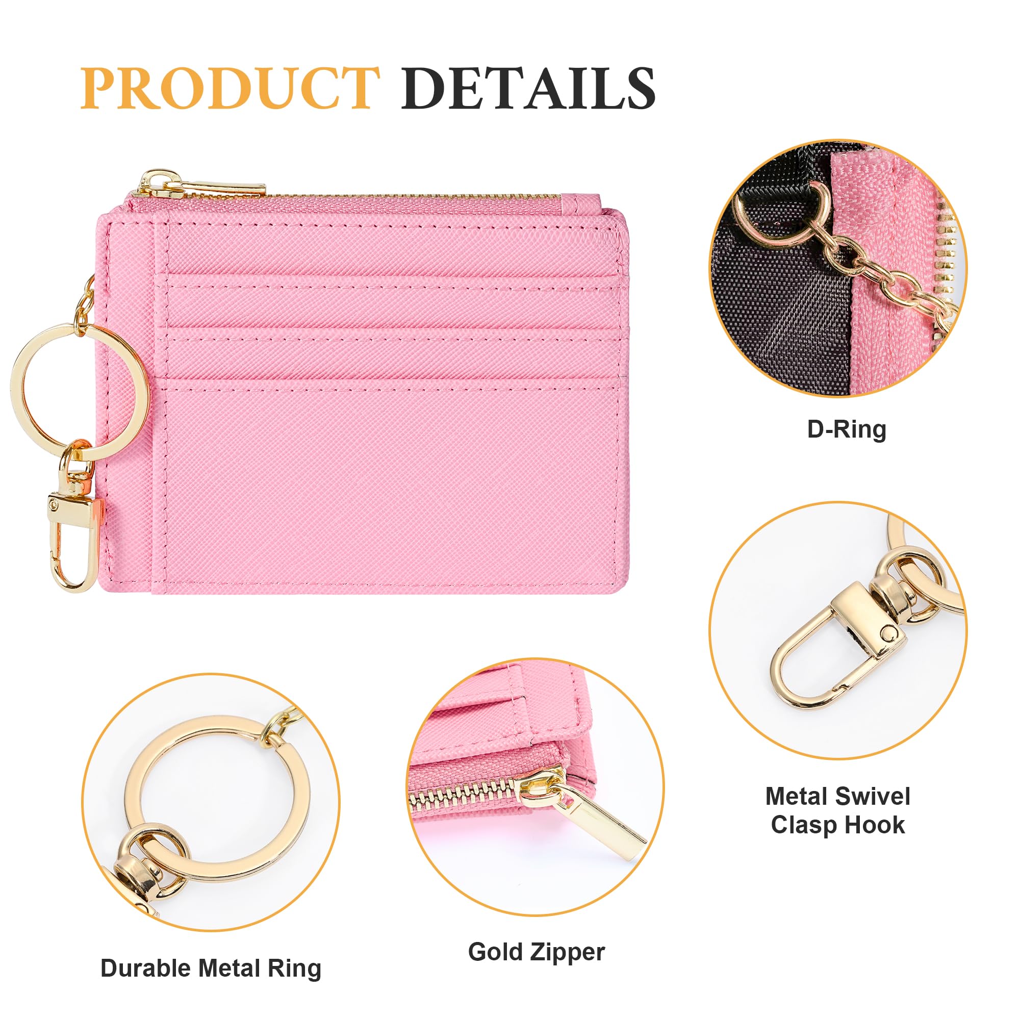 Sodsay Card Case Slim Front Pocket Wallet for Women Credit Card Holder with Keychain | Slim, Credit Card Holder, Front Pocket, with Keychain | Slim