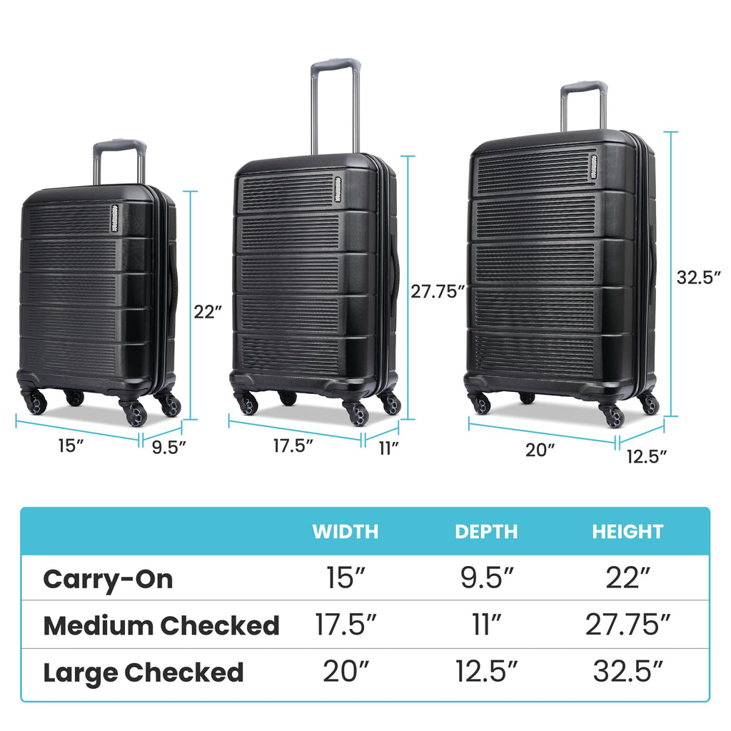 American Tourister Stratum 2.0 Expandable Hardside Luggage with Spinner Wheels, 2-Piece Set 20/28, Blue