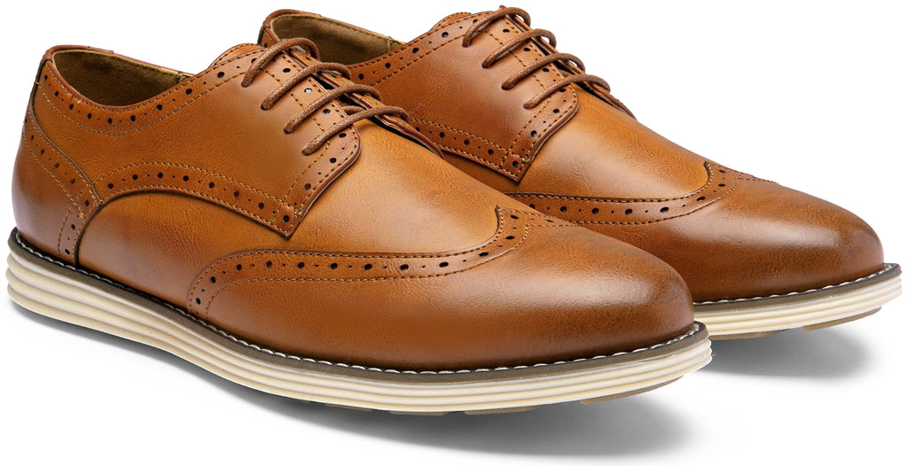 Vostey Mens Casual Dress Shoes Wingtip Plain Business Dress Shoes for Men