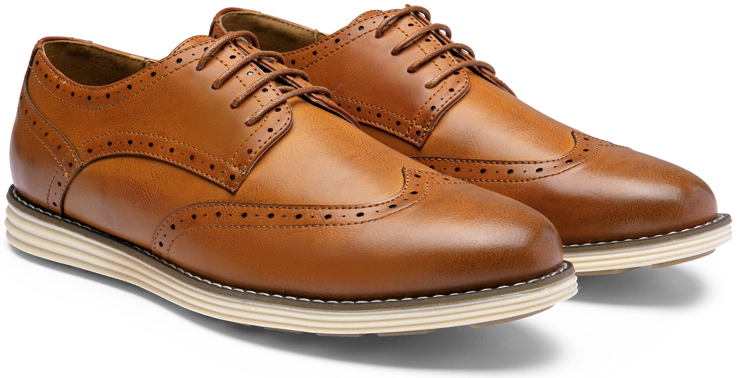 Vostey Mens Casual Dress Shoes Wingtip Plain Business Dress Shoes for Men