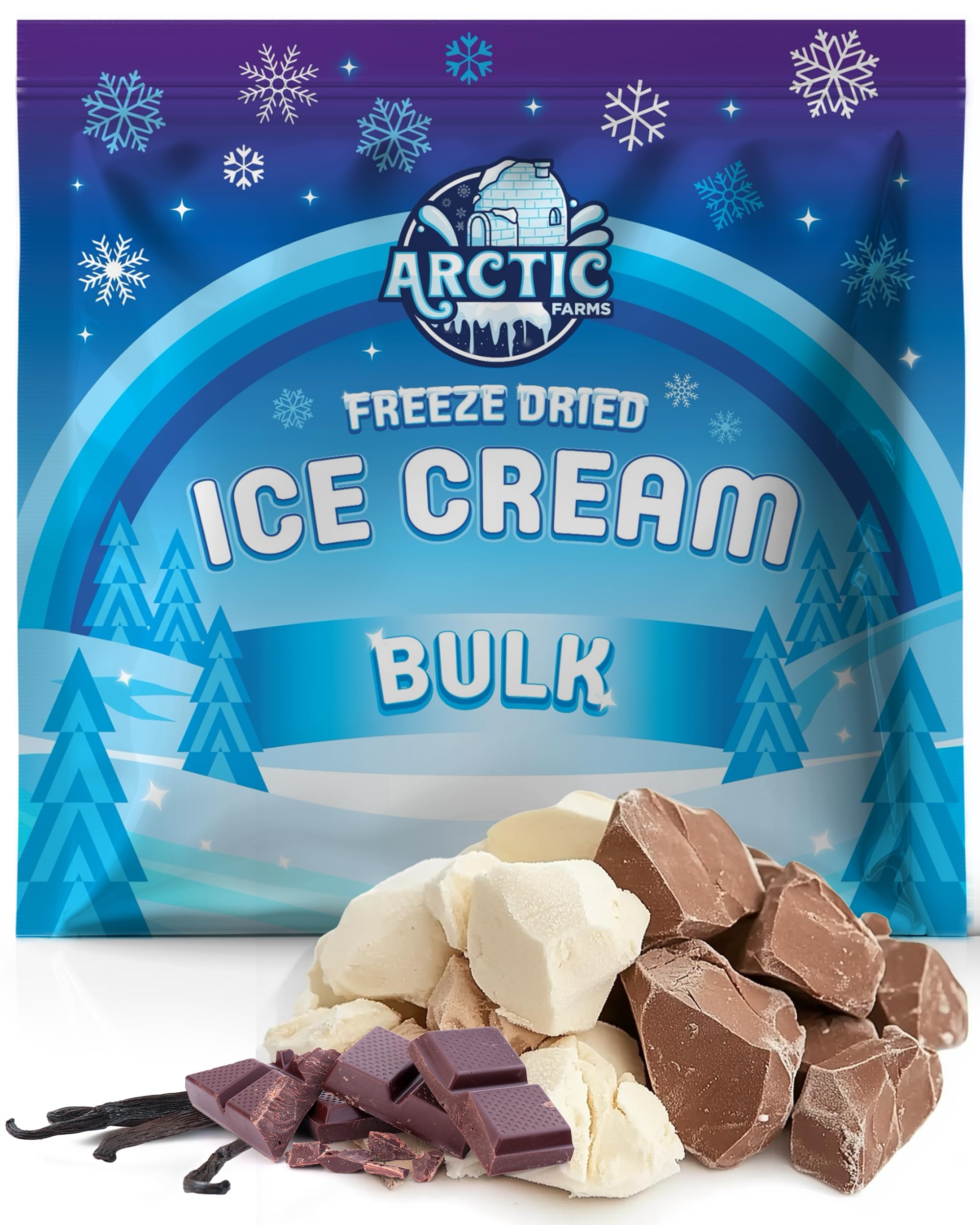 Arctic Farms Freeze Dried Ice Cream Bits Bagged and Boxed - Does Not Melt (1lb, S'mores)