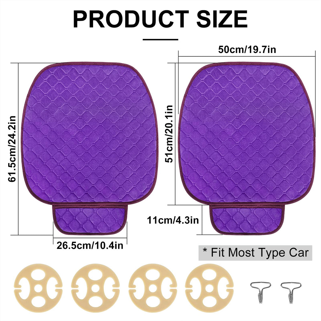 surpassme Comfortable Car Seat Covers Universal Front Seat Covers for Car Accessories, Padded Car Interior Covers for Automotive, SUV, Truck, and Van(Black)
