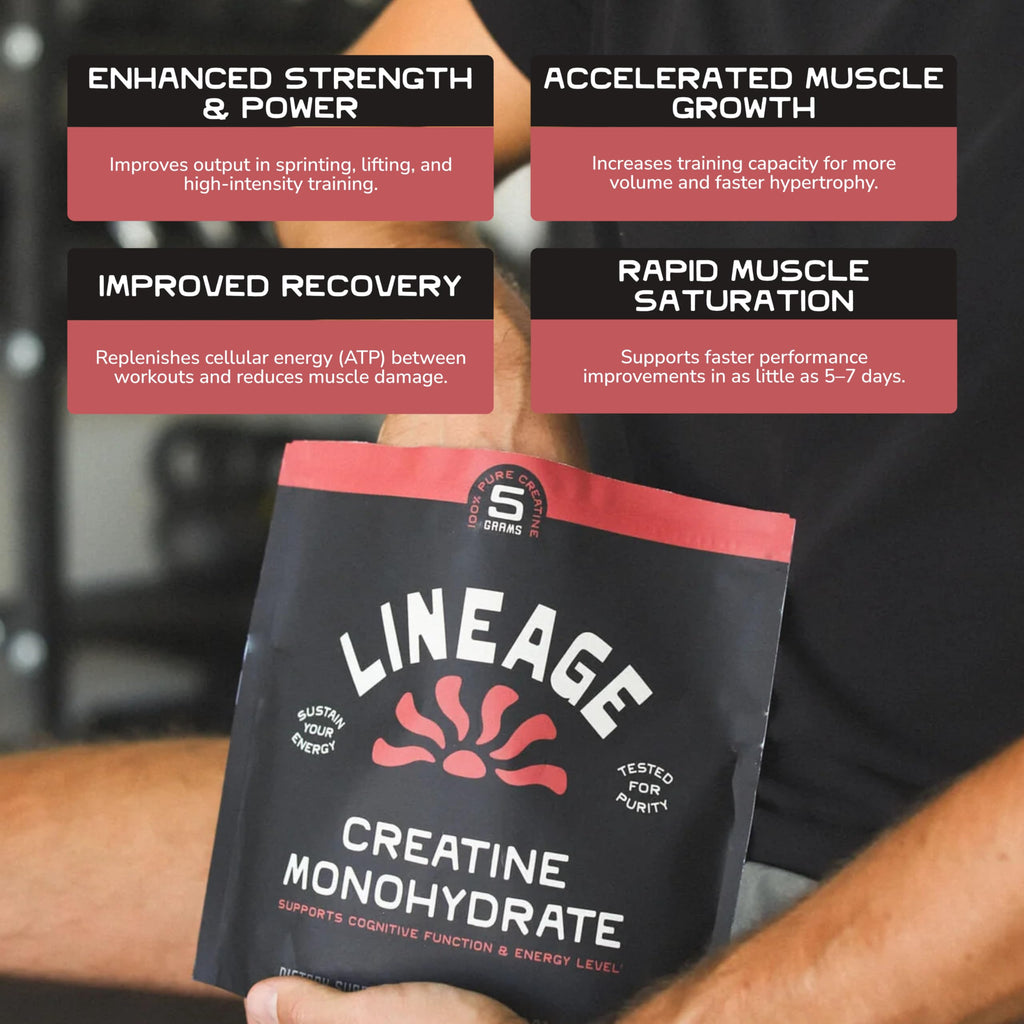 Lineage Provisions Micronized Creatine Monohydrate with Sea Salt - Micronized Creatine Powder for Training & Performance – No Artificial Ingredients – 90 Servings