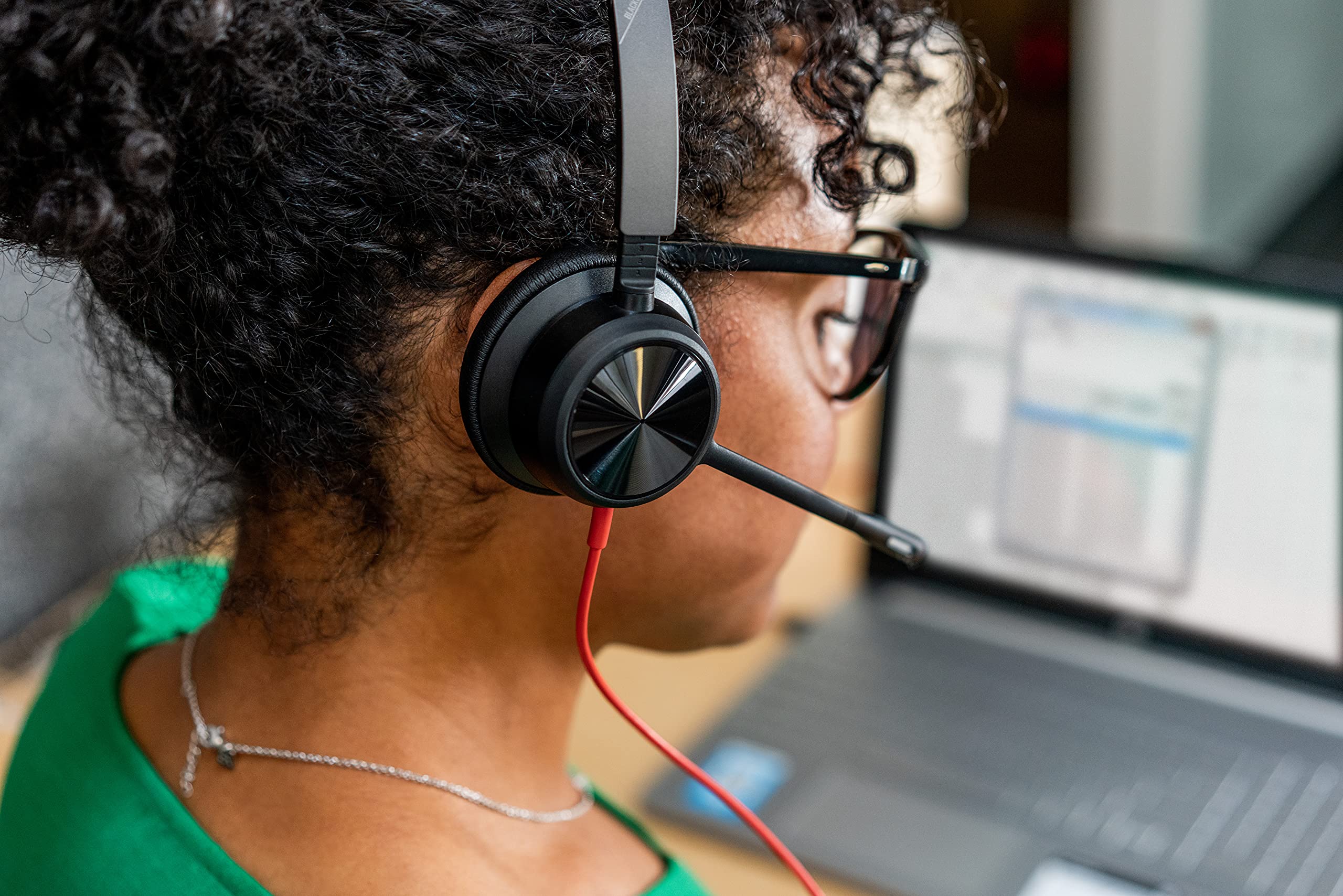 Plantronics Poly - Blackwire 8225 Wired Headset with Boom Mic Dual-Ear (Stereo) Computer Headset - USB-A to Connect to Your PC/Mac - Active Noise Canceling-Works with Teams (Certified), Zoom &More