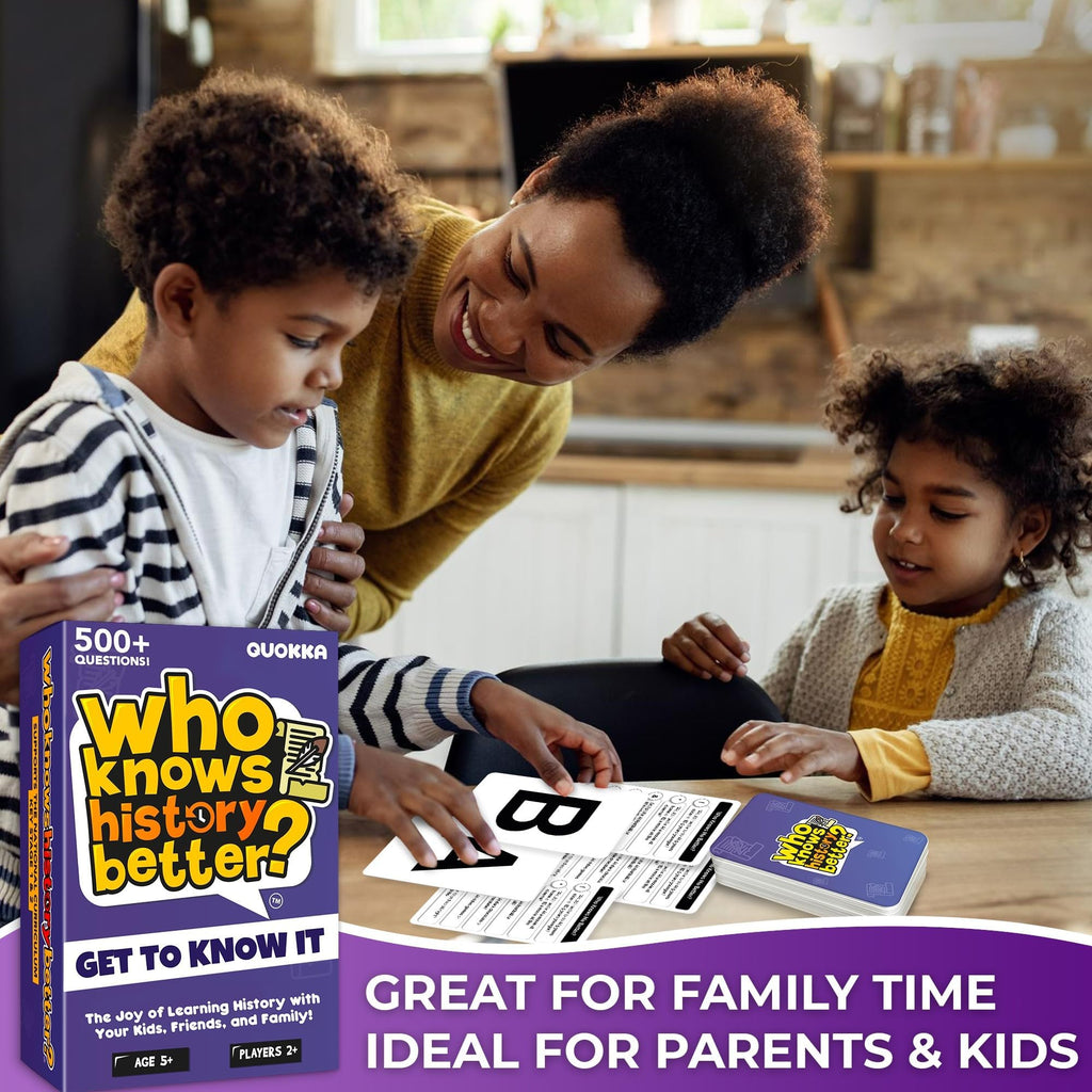 Family Board Games for Kids and Adults - Trivia Card Games for Kids 8-12 and Adults - Who Knows Me Better for Family Game Night - 500+ Facts Questions from Ages 6-8 — Fun Travel Car Activities for 5+