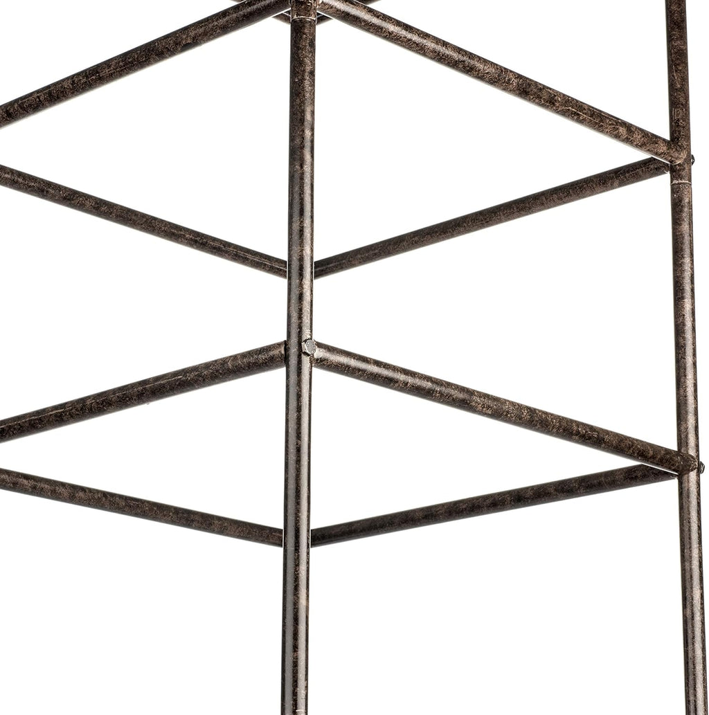 H Potter 8.5 Foot Iron Garden Obelisk Trellis | Heavy-Duty Ornamental Metal Landscape Hardscape for Climbing Plants | Large Handcrafted Vertical Yard Art - Model GAR470L