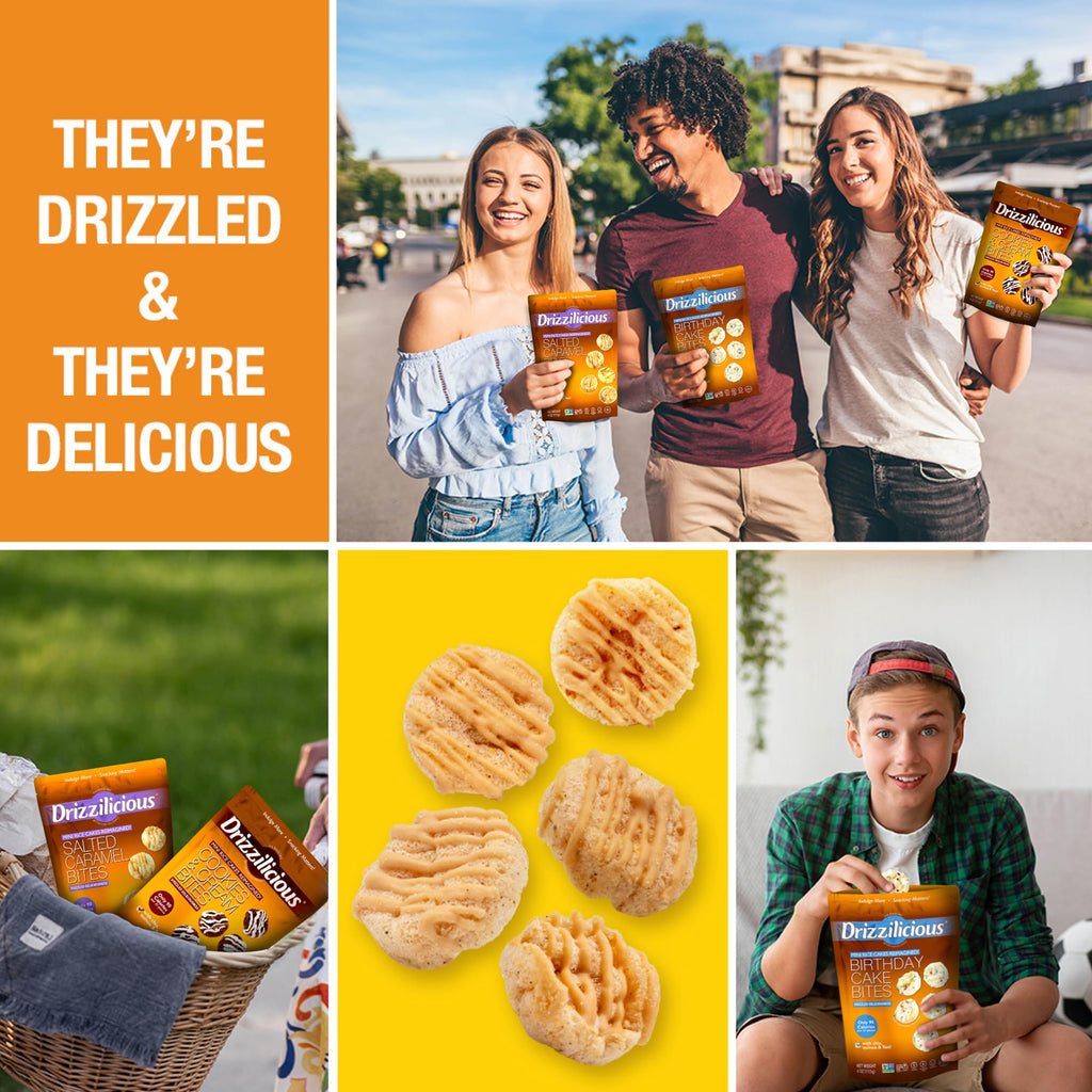 Drizzilicious Mini Flavored Rice Cakes - Rice Crisps, Healthy Snack for Adults and Kids, Vegan, Gluten Free Snack, 90 Calories Per 21 Pieces, S'mores & Cinnamon Swirl - 4 oz (Pack of 6)