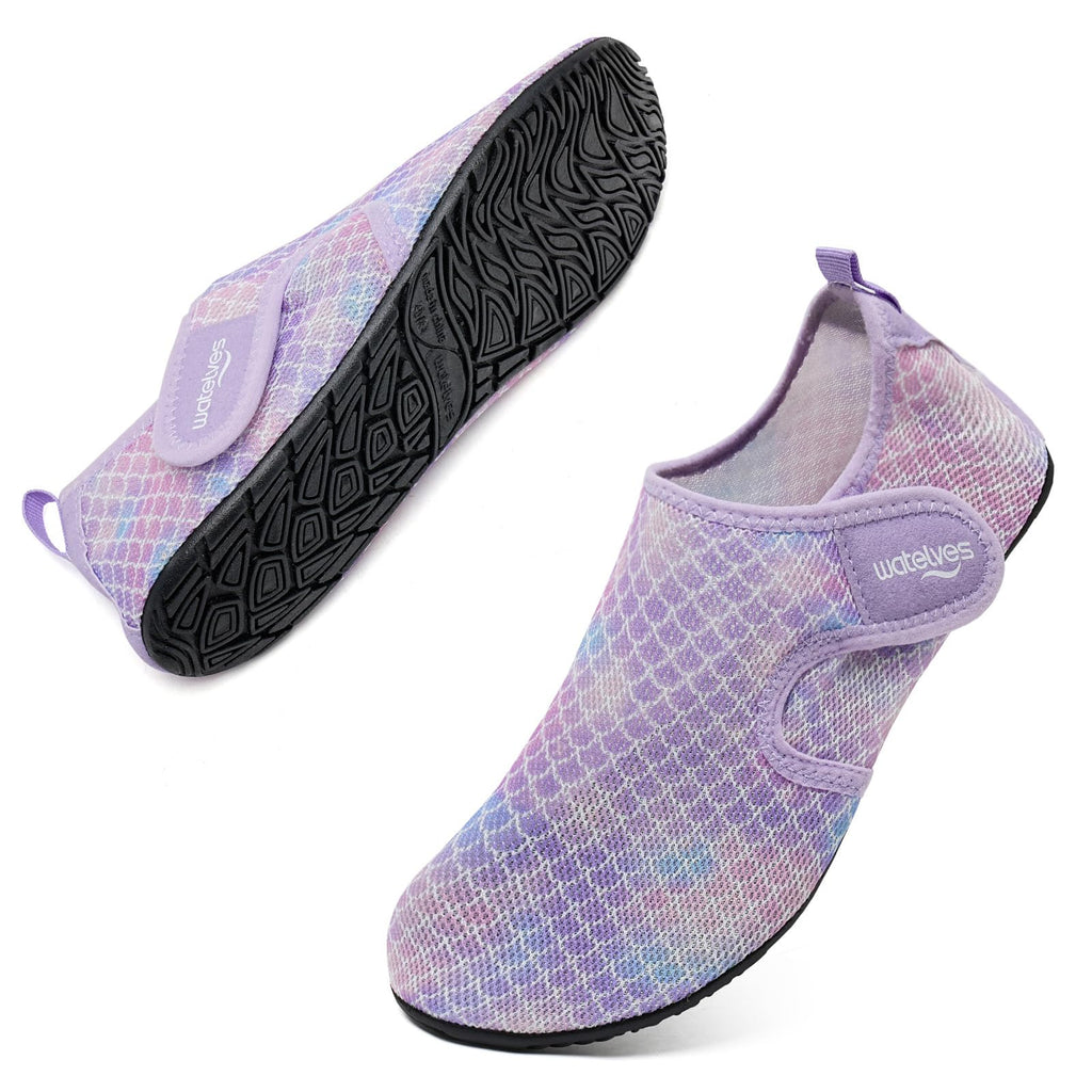 WateLves Water Shoes for Women Men Swim Beach Aqua Socks Quick Dry Barefoot House Slippers Travel Shoes with Adjustable Magic Tape for Pool Diving Boating Yoga Surf