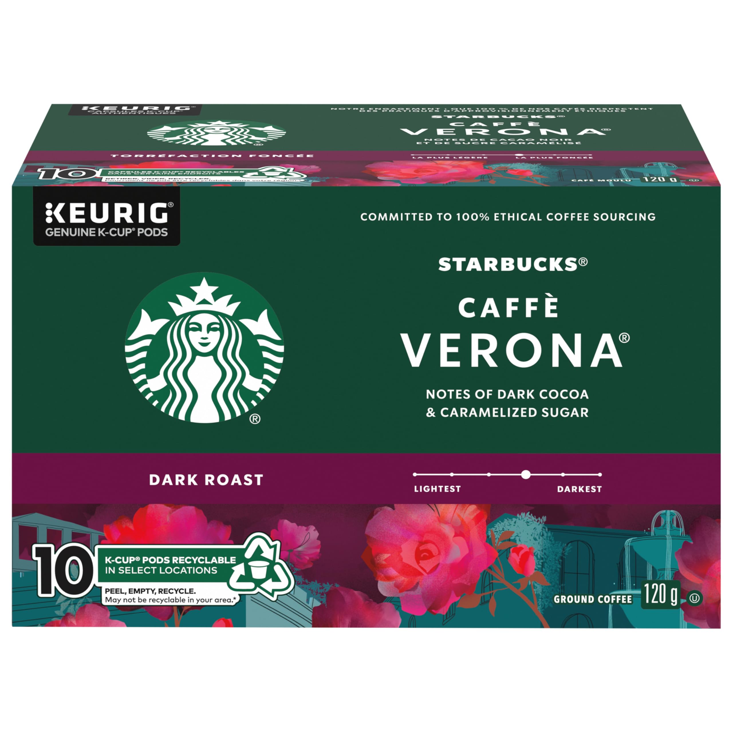 Starbucks Coffee K-Cup Variety Pack, 1 Cinnamon Dolce, 1 Hazelnut, 1 Mocha, 1 Cr�me Brulee, 1 Maple Pecan, 1 Caramel, 10 CT K-Cups, 1 CT