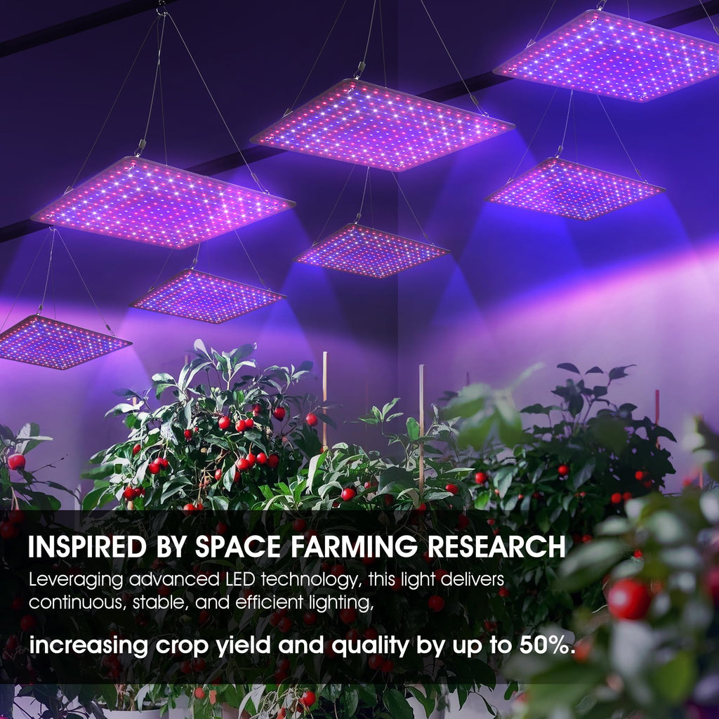2 Pack LED Grow Light Panel 200W Lamp for Indoor Plants, Full Spectrum with White Blue Red UV IR LEDs for 4x4ft Coverage Grow Tent Greenhouse Veg and Bloom Seedlings Hydroponics