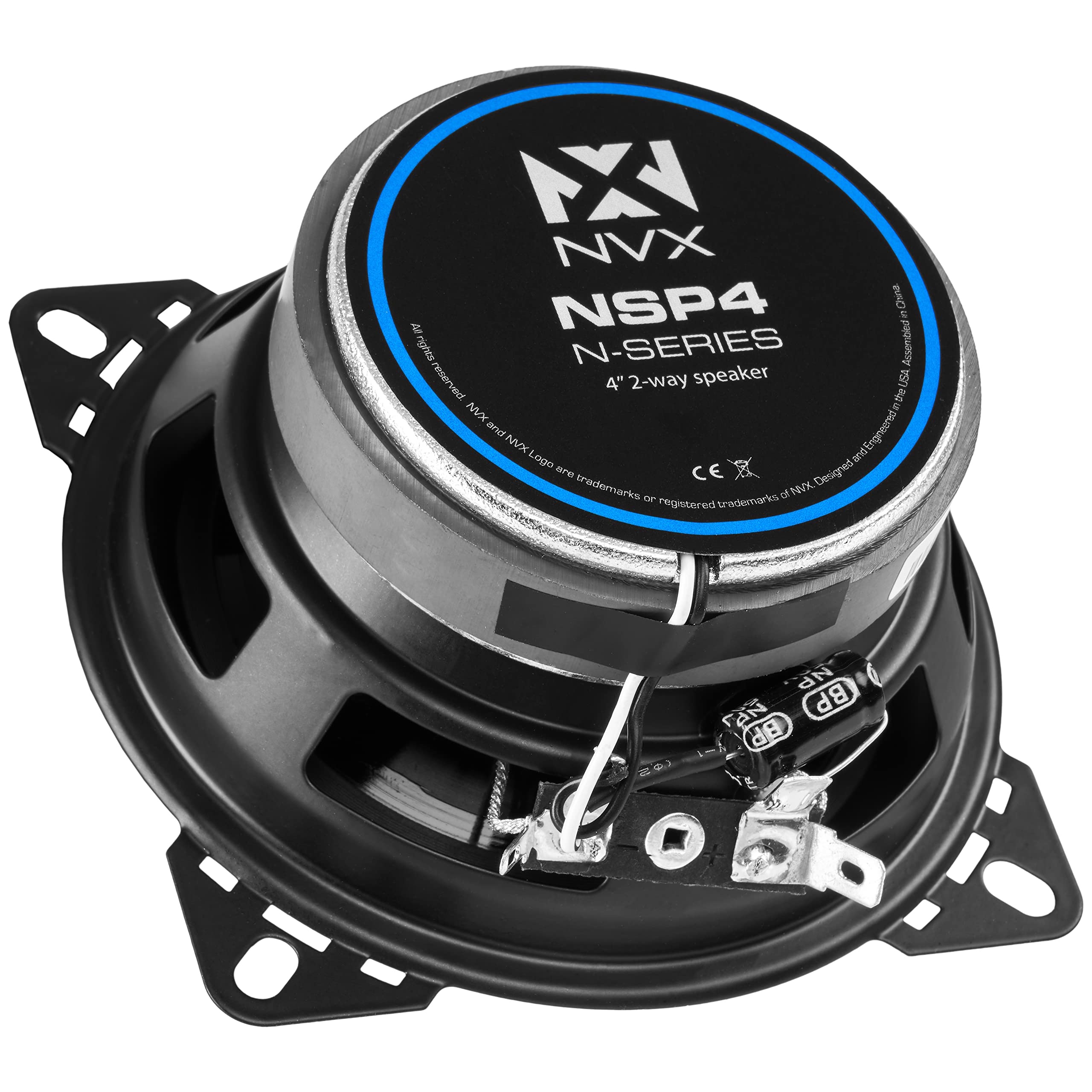 NVX NSP35 3.5" Car Speakers, 200W Max, 70W RMS, 2-Way Coaxial w/Silk Dome Tweeters & Built-in X-Overs, Easy to Install in Cars/Trucks/Doors (Pair)