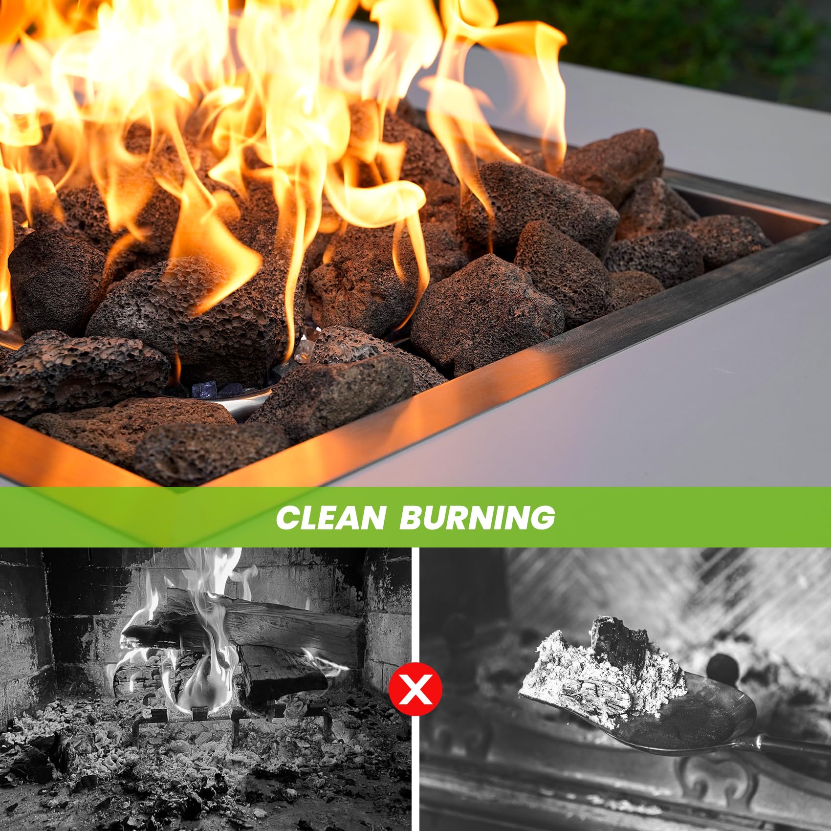 Mr. Fireglass 10 Pounds Black Natural Lava Rock for Indoor Outdoor Gas Fire Pits Fireplaces & Barbecue Grills | Volcanic Lava Stones for Decorating Garden Landscaping, Potted Plants, 0.2"-0.3"