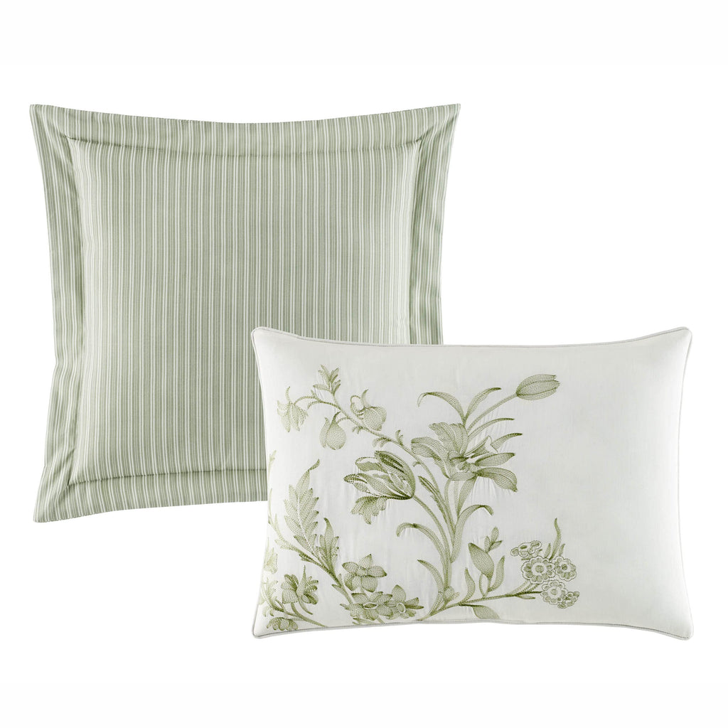 Laura Ashley - Duvet Set, Super Soft & Cozy Bedding, Includes Matching Shams & Bonus Throw Pillow Covers, Coquette Room Decor (Hope Patchwork Blue, Twin)