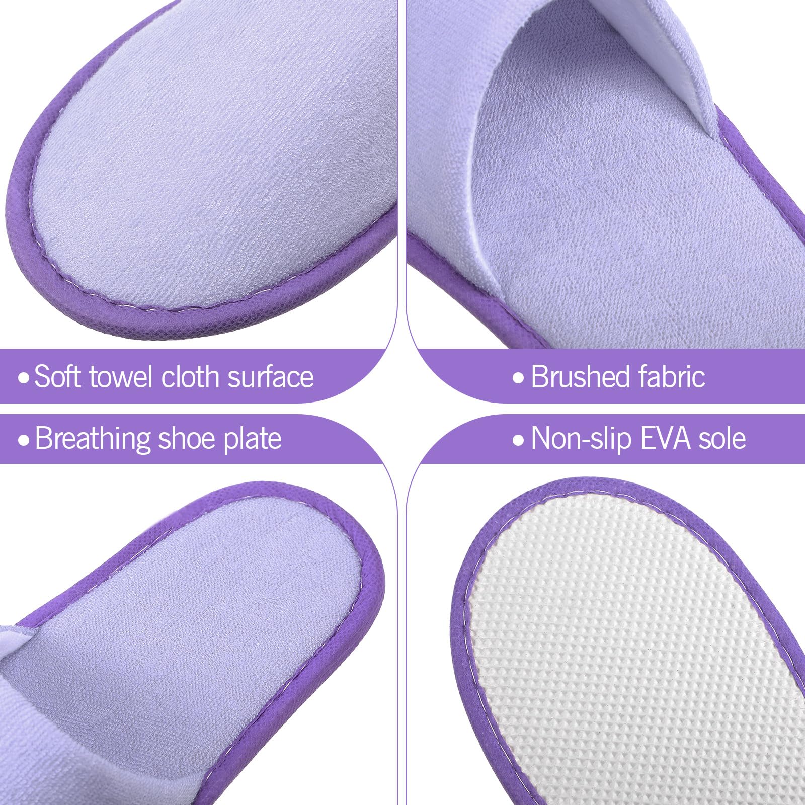 Geyoga 24 Pairs Disposable Slippers for Guests Bulk 2 Size Cotton Soft Spa Hotel House Slippers for Women Men Wedding Party Shoeless Home Indoor Travel