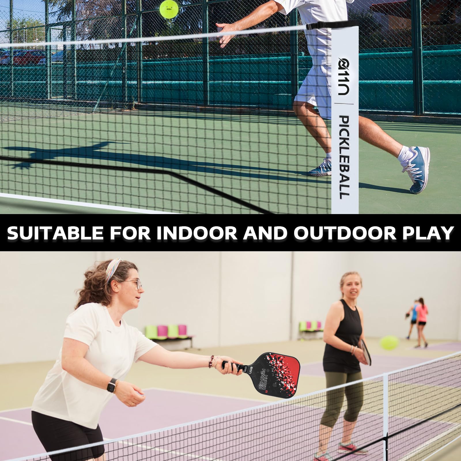 A11N SPORTS Designed for All Weather Conditions with Steady Metal Frame and Strong PE Net, Regulation Size Net with Carrying Bag- 22’ Wide x 36” Tall, Indoor/Outdoor Use