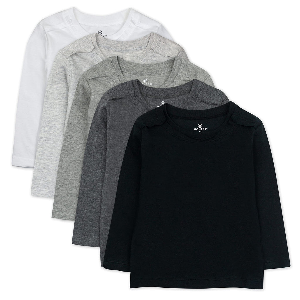 HonestBaby Unisex-Baby Organic Cotton Long Sleeve Tshirts Multipack