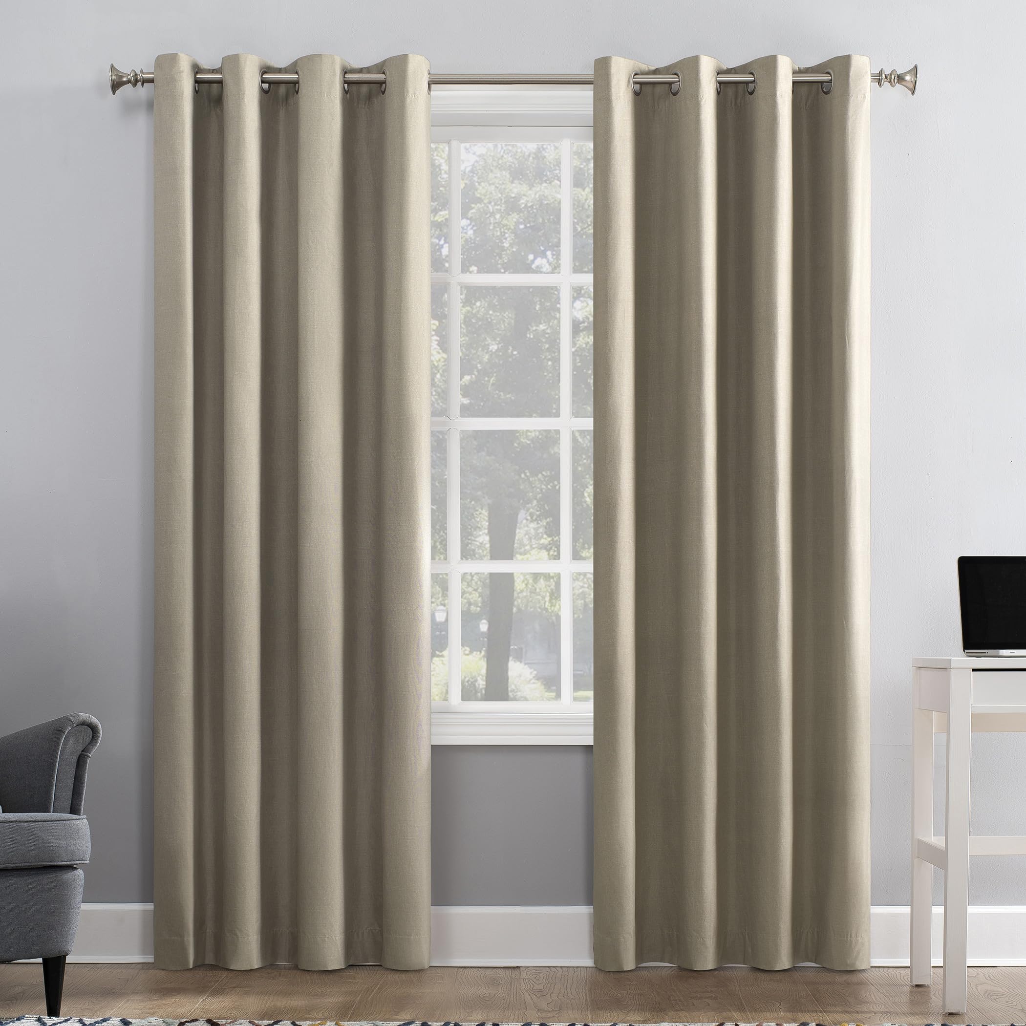 Sun Zero Columbia Thermal Insulated 100% Blackout Grommet Curtain Single Panel, 50" x 63", Cedar Orange