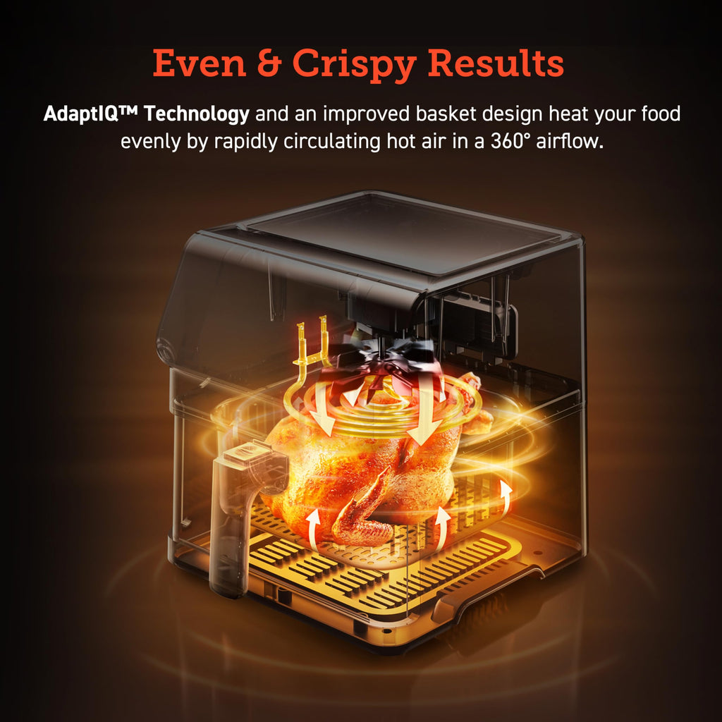 Cosori 12-in-1 Air Fryer 5.8QT, Toast, Bake, Nutrition Facts for 100+ In-App Recipes, AdaptIQ Tech Fast Cook, for Main & Side Dishes, Snacks, Leftovers, Detachable Square Basket, Dishwasher Safe