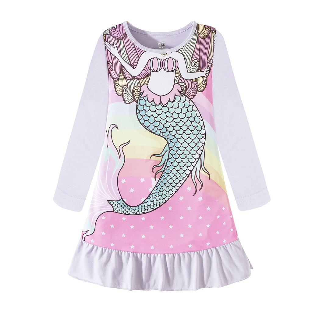Nightgowns for Girls Kids Pajamas Princess Dress Sleepwear Night Gown 3-10 Years