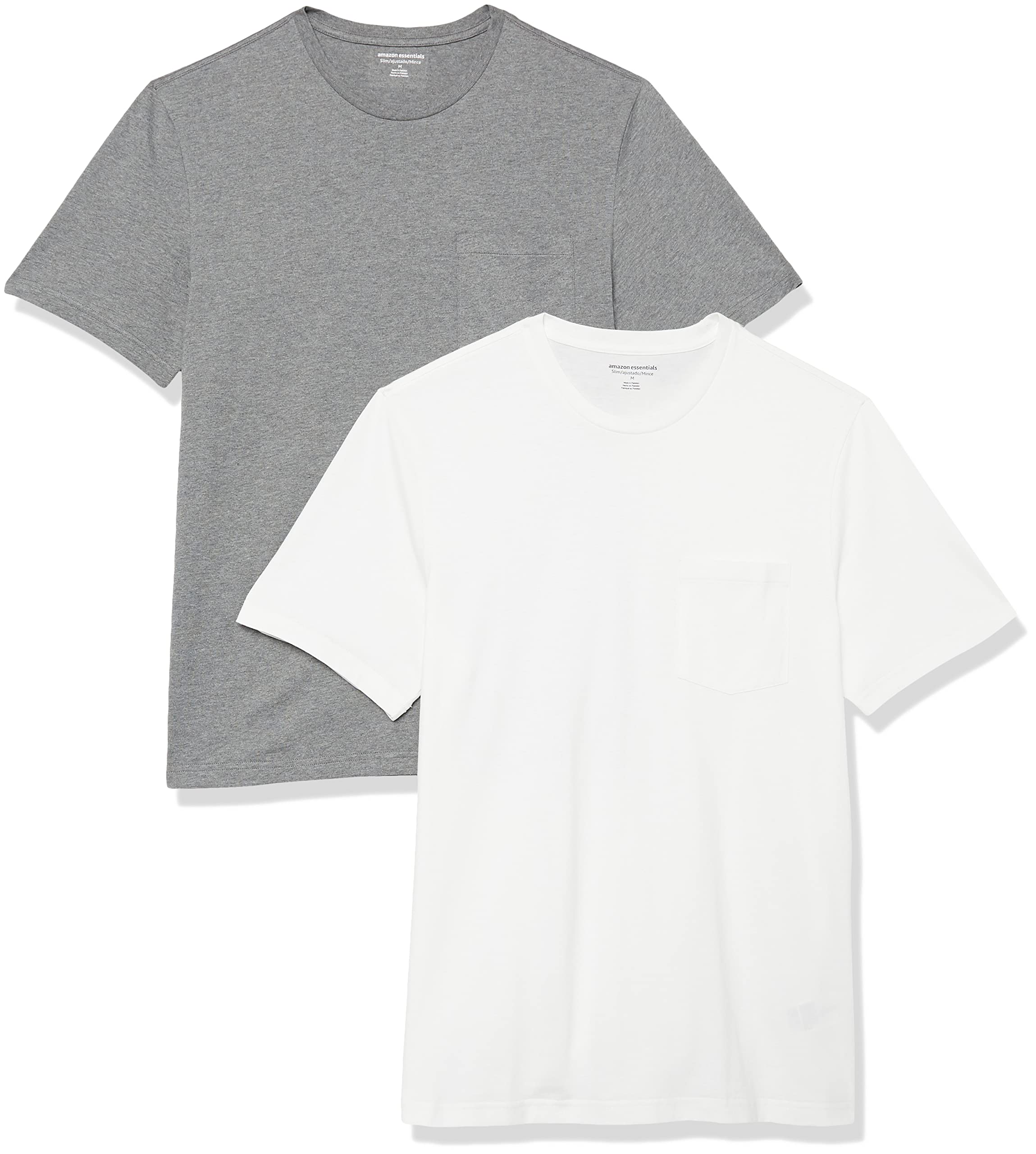 Amazon Essentials Men's Short-Sleeve Crewneck Pocket T-Shirts, Pack of 2