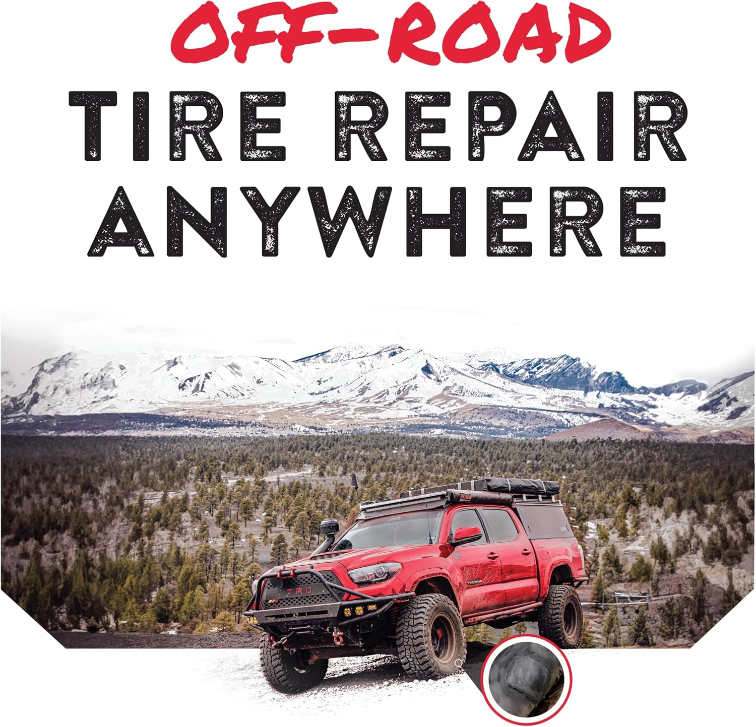 GlueTread Full-Size 4x4 Sidewall Tire Repair Kit | Sidewall Tire Patch Kit Puncture Repair Kit for Off-Road 4x4 Vehicles | Improved Rubber Formula No Accelerator Needed 10 Minutes Curing Time