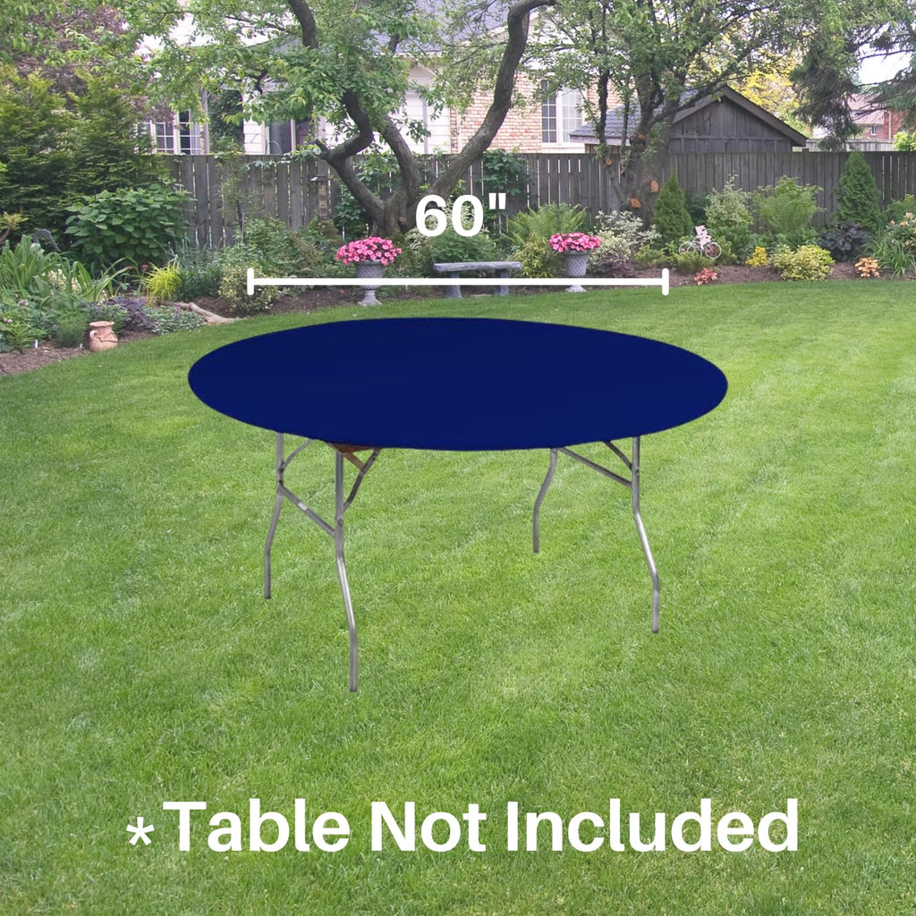 Kwik-Covers 60" Round Fitted Plastic Table Covers, 5 Pack (Black)