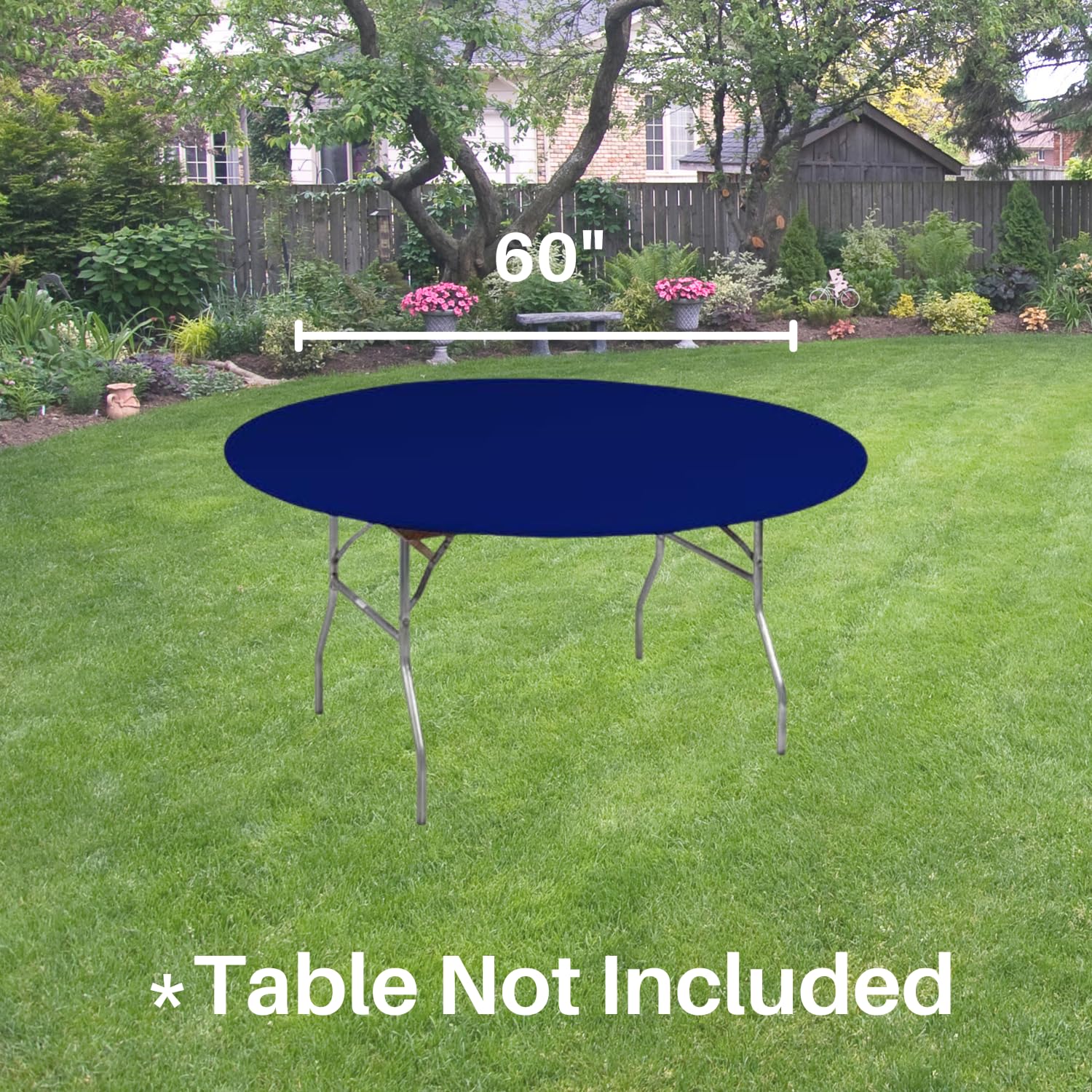 Kwik-Covers 60" Round Fitted Plastic Table Covers, 5 Pack (Black)