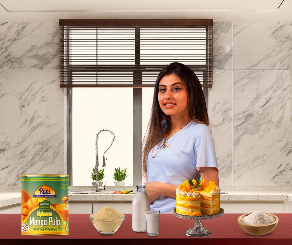 Rani Mango Pulp Puree (Makes Mango Lassi Shakes) Alphonso Sweetened 30oz (1.875lbs) 850g ~ Kosher | All Natural | NON-GMO | Vegan | No colors | Gluten Friendly | Indian Origin