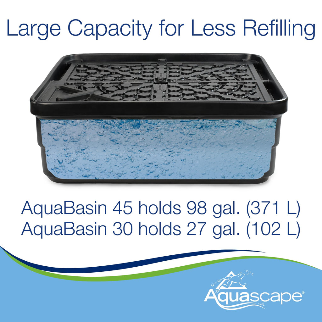 Aquascape AquaBasin 30 Fountain and Water Feature Basin for Landscape and Garden | 78223, Black, 27 Gallon
