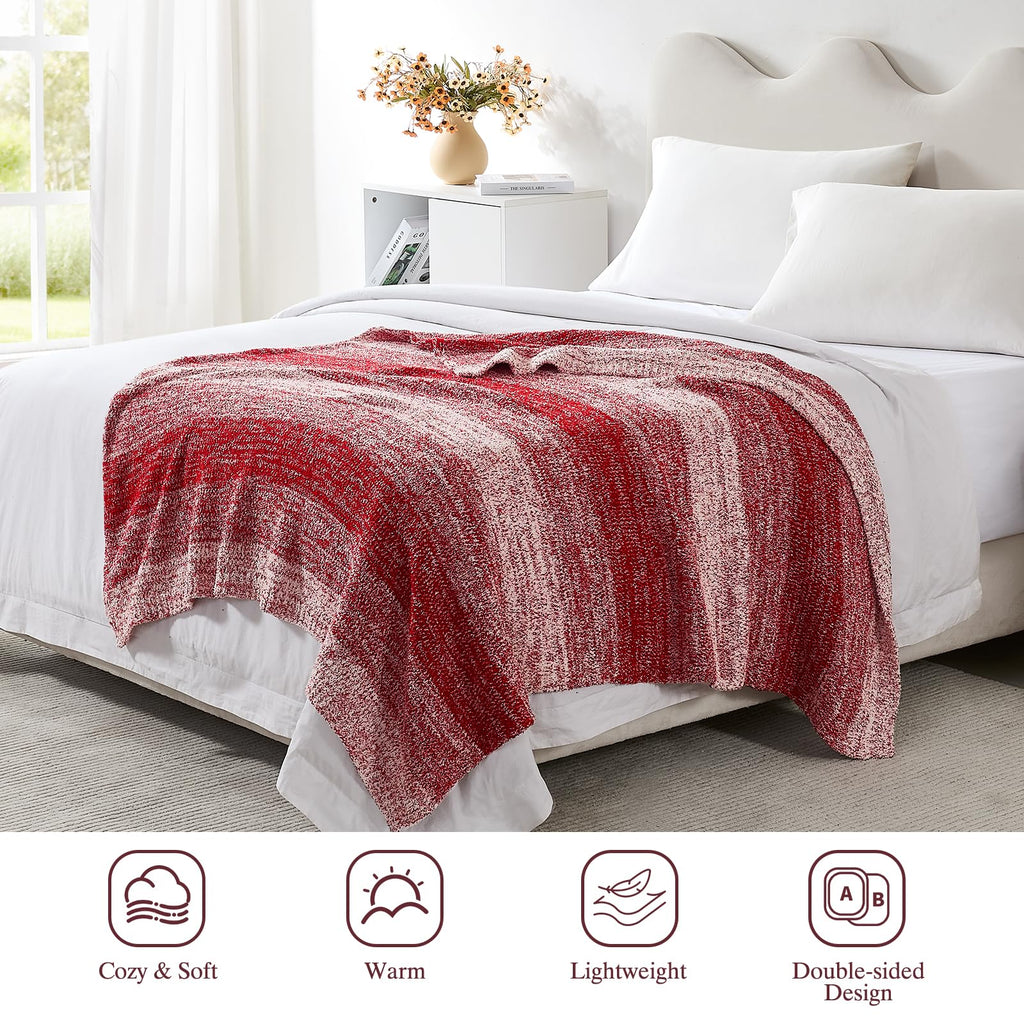 Checkered Throw Blanket, Black Soft Cozy Fluffy Knitted Throw Blankets for Couch, Sofa, Bed, Chair, Warm Fuzzy Travel Picnic Lightweight Plaid Blanket, 50x70 inches