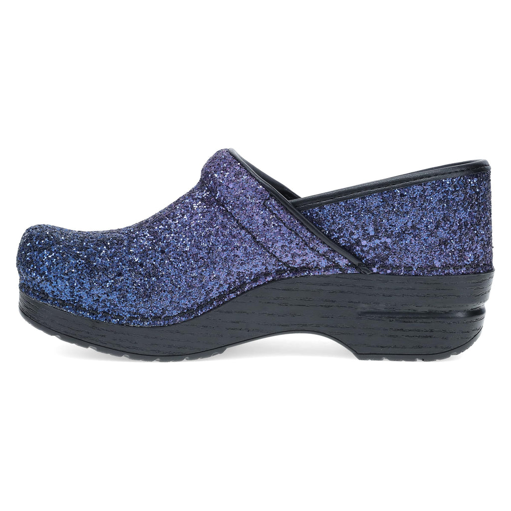 Dansko Professional Glitter Slip-On Clogs for Women – Rocker Sole and Arch Support for Comfort – Shiny and Stylish Glitter Uppers