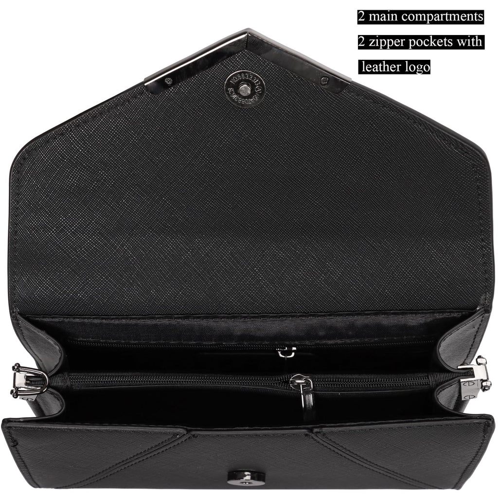 DEXMAY Women Envelope Clutch Faux Saffiano Leather Evening Handbag Foldover Clutch Bag Formal Dressy Purse