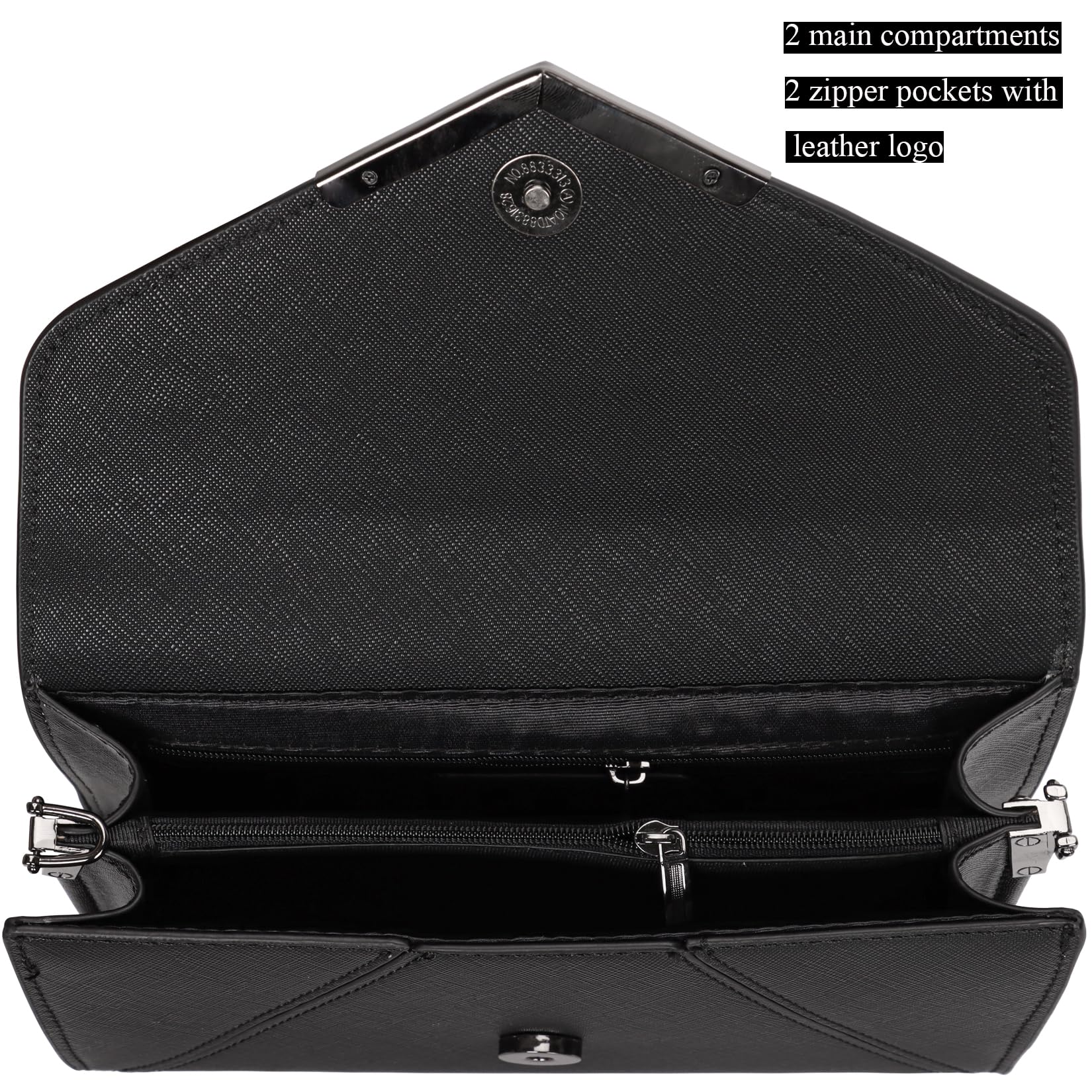 DEXMAY Women Envelope Clutch Faux Saffiano Leather Evening Handbag Foldover Clutch Bag Formal Dressy Purse