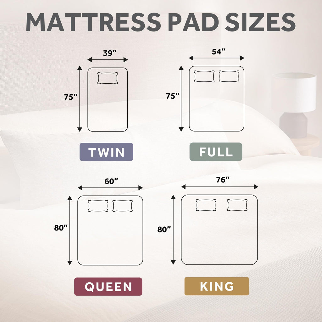 Sunbeam Restful Quilted Water Resistant Heated Mattress Pad - Full White