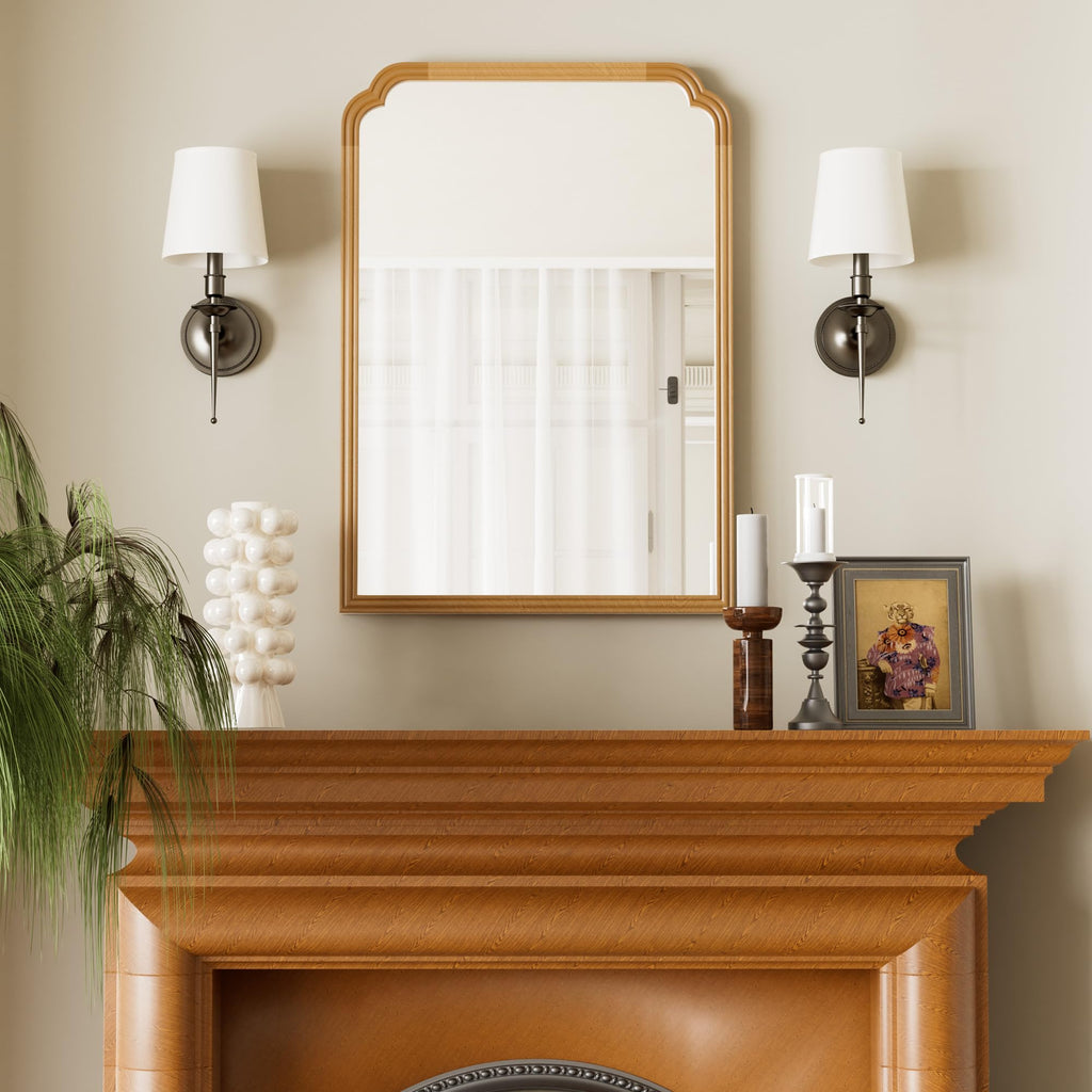 Ferytange 18X24 Inch Black Mirror for Wall with Metal Frame Rectangular Rounded Bathroom Vanity Mirror Anti-Rust, Hangs (Black 18" x 24")