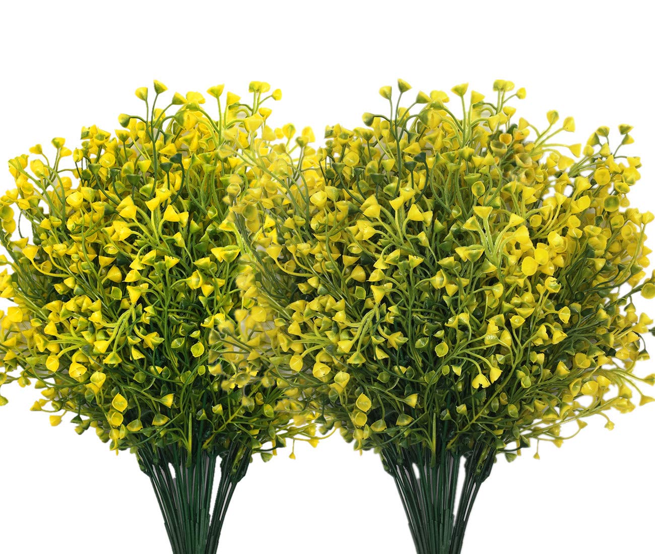 Christmas Decor Artificial Plants, PASYOU Gold Fake Antlers Plastic Grass Shrubs Leaves Indoor Outdoor Home Garden Party Hotel Verandah Wedding Event Faux DIY Decoration - 30 Inch Golden 2 Bunches