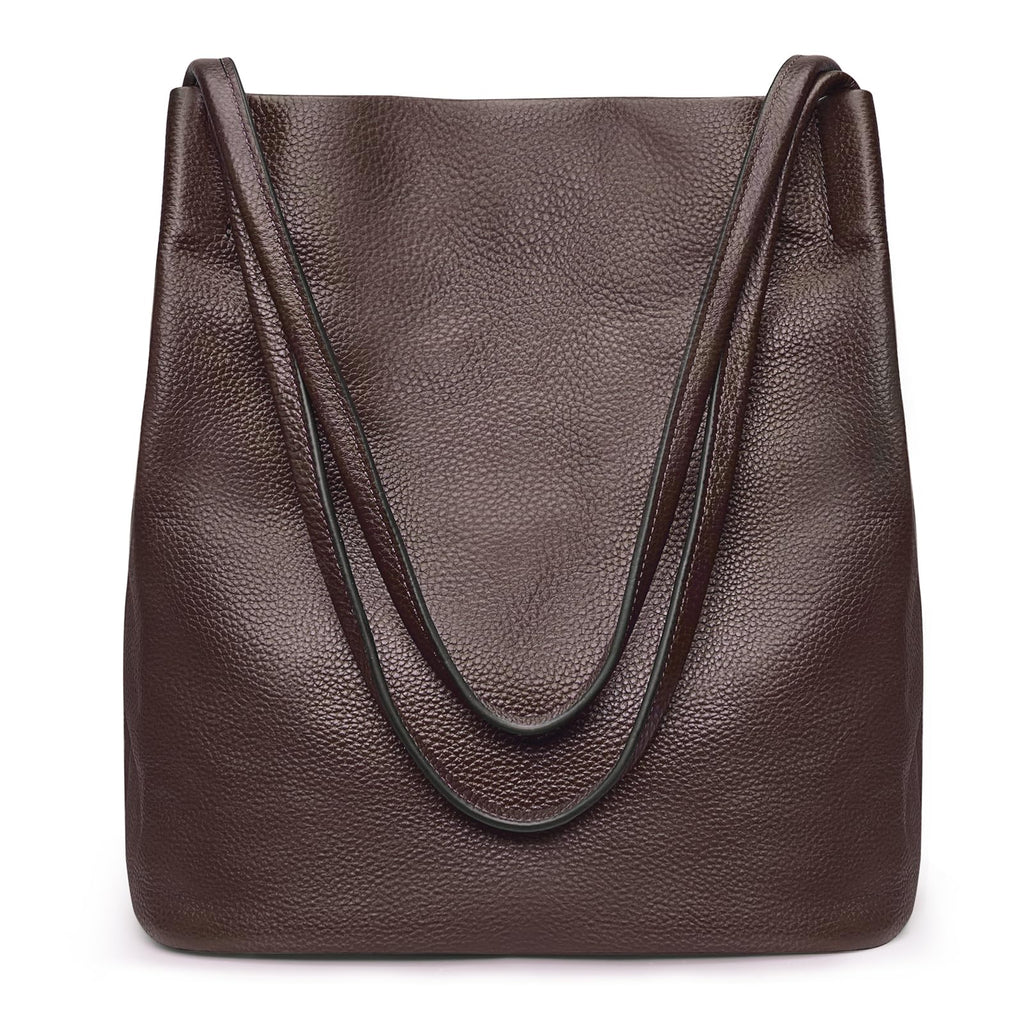 Kattee Women Soft Genuine Leather Totes Shoulder Bag Purses and Handbags with Top Magnetic Snap Closure