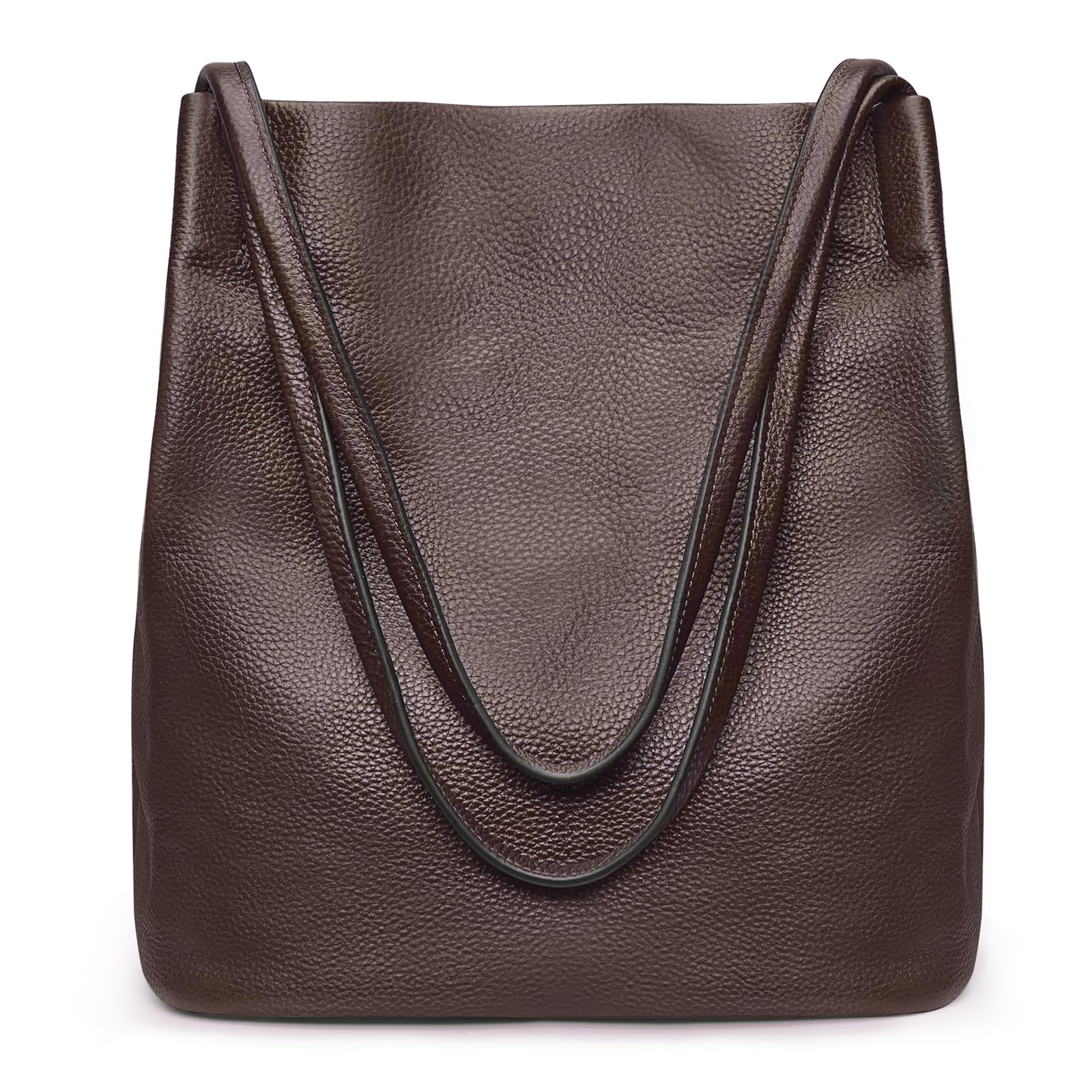 Kattee Women Soft Genuine Leather Totes Shoulder Bag Purses and Handbags with Top Magnetic Snap Closure