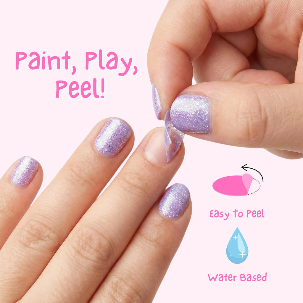 MISS NELLA ABRACADABRA – Safe Special sparkly pink Nail Polish for Kids, Non-Toxic & Odor Free Formula for Children and Toddlers, Natural Water Based for Easy Peel Off (Abracadabra)