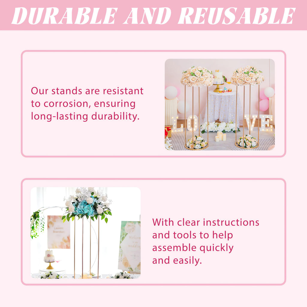 3PCS Cylinder Pedestal Stands for Parties, Gold Metal Plant Round Cylinder Stands for Party Flowers, Display Columns Pedestal Stand Cylinder Tables for Vases Birthday Party Backdrop Decorations