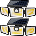AmeriTop Solar Lights Outdoor, 2 Pack LED High Brightness Cordless Solar Motion Sensor Lights; 4 Adjustable Heads, 320° Wide Angle Illumination, IP65 Waterproof, Security LED Wall Light(Daylight)