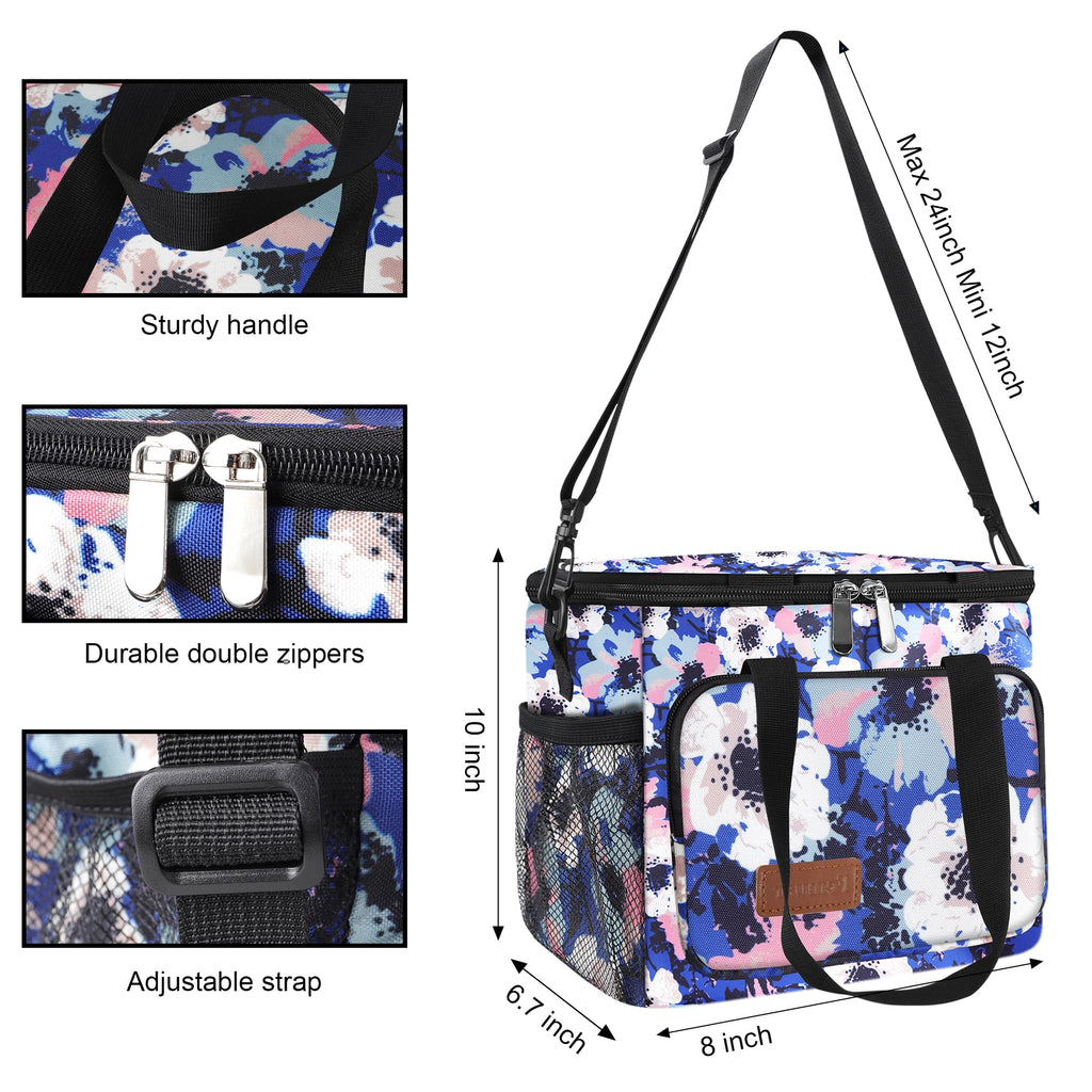 Femuar Lunch Bags for Women/Men, Insulated Lunch Bag for Work Office Picnic - Large Lunch Cooler Bag Leakproof Lunch Box with Adjustable Shoulder Strap for Adults - Grey (15L)