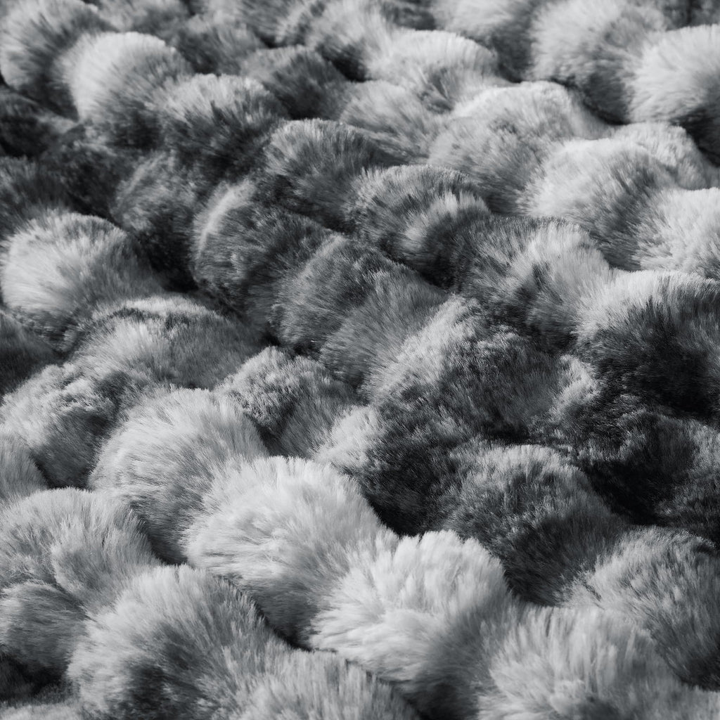 50x60 Inches Ultra-Soft Fuzzy Faux Fur Plush Throw Blanket - Thick, Warm Sherpa for Couch, Sofa, Bedroom, Camping - Decorative Blanket for Cozy Warmth, Bubble Grey