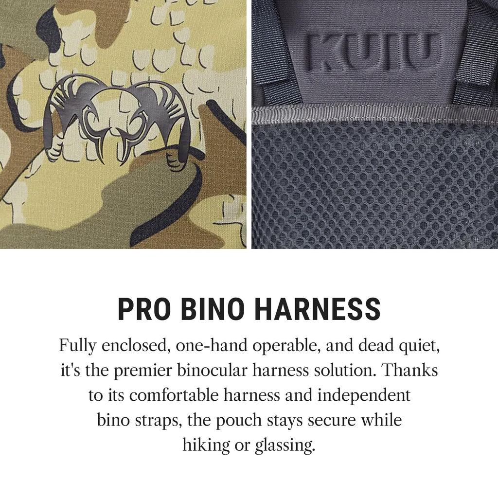 KUIU PRO Bino Harness – Waterproof, Adjustable, One-Hand Lid, Custom Foam Shims, Hydration Rig Compatible Binocular Harness