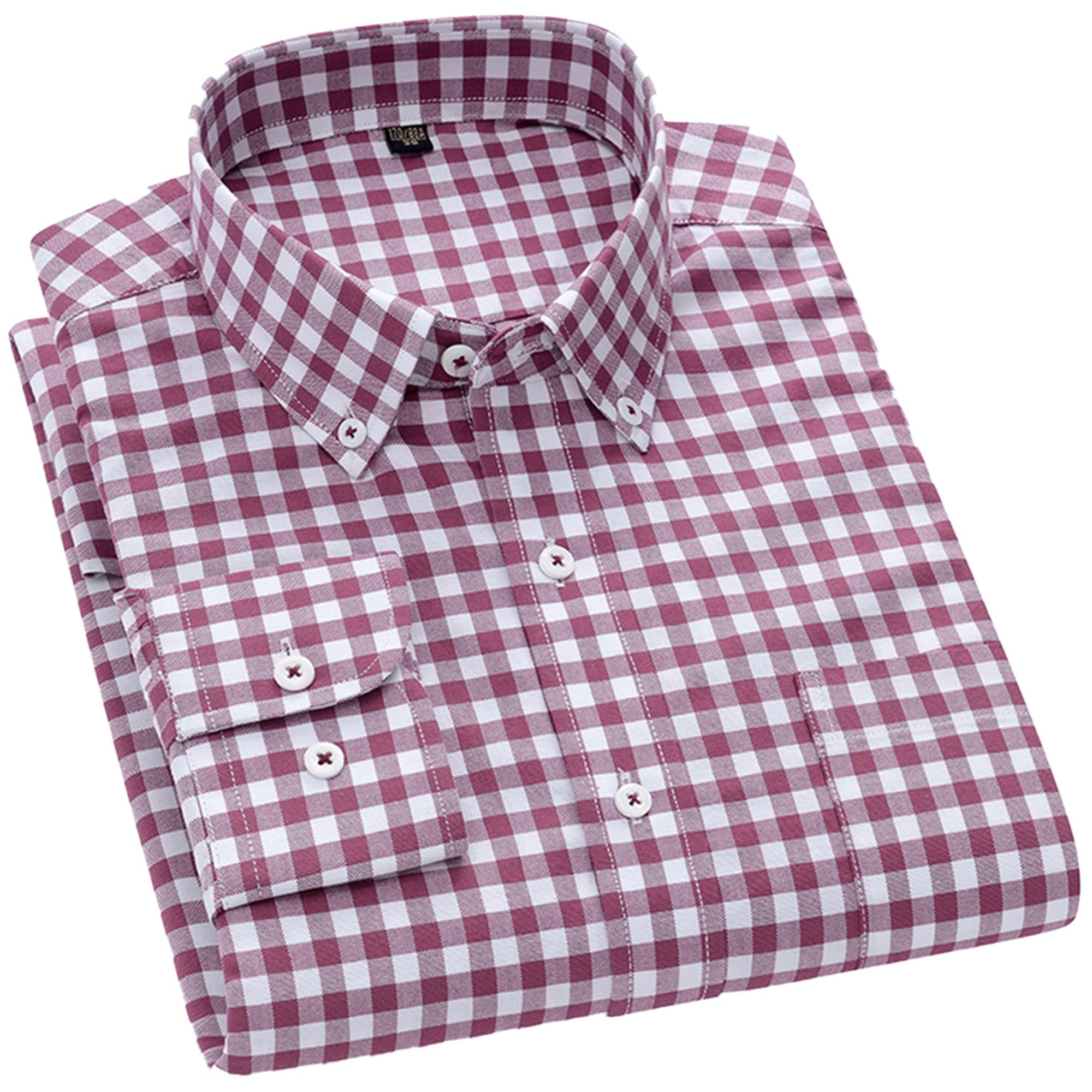 Cromoncent Mens Cotton Oxford Shirt Long Sleeve Button Down Dress Shirts with Pocket