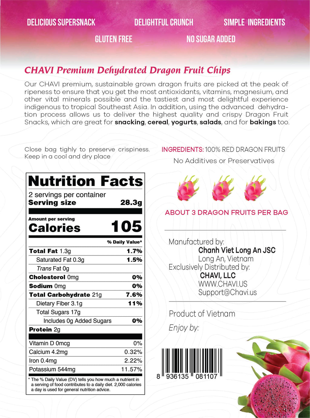CHAVI Freeze Dried Fruits - Mixed | 6 in 1 | No Added Sugars or Preservatives - Non-GMO, Vegan, Gluten-Free | Gift Box | 230 g | 8.1 oz | 6 Cans
