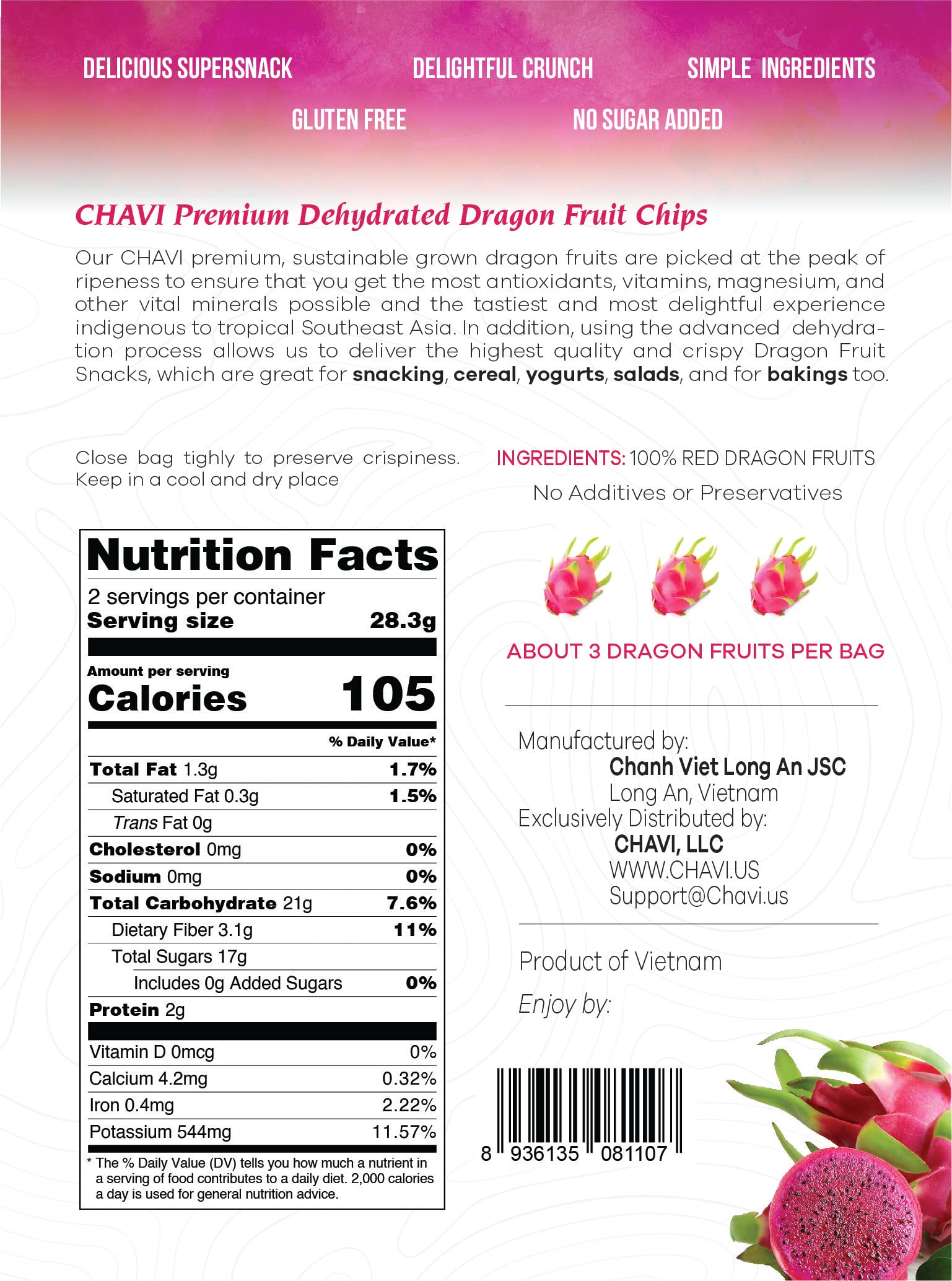 CHAVI Freeze Dried Fruits - Mixed | 6 in 1 | No Added Sugars or Preservatives - Non-GMO, Vegan, Gluten-Free | Gift Box | 230 g | 8.1 oz | 6 Cans