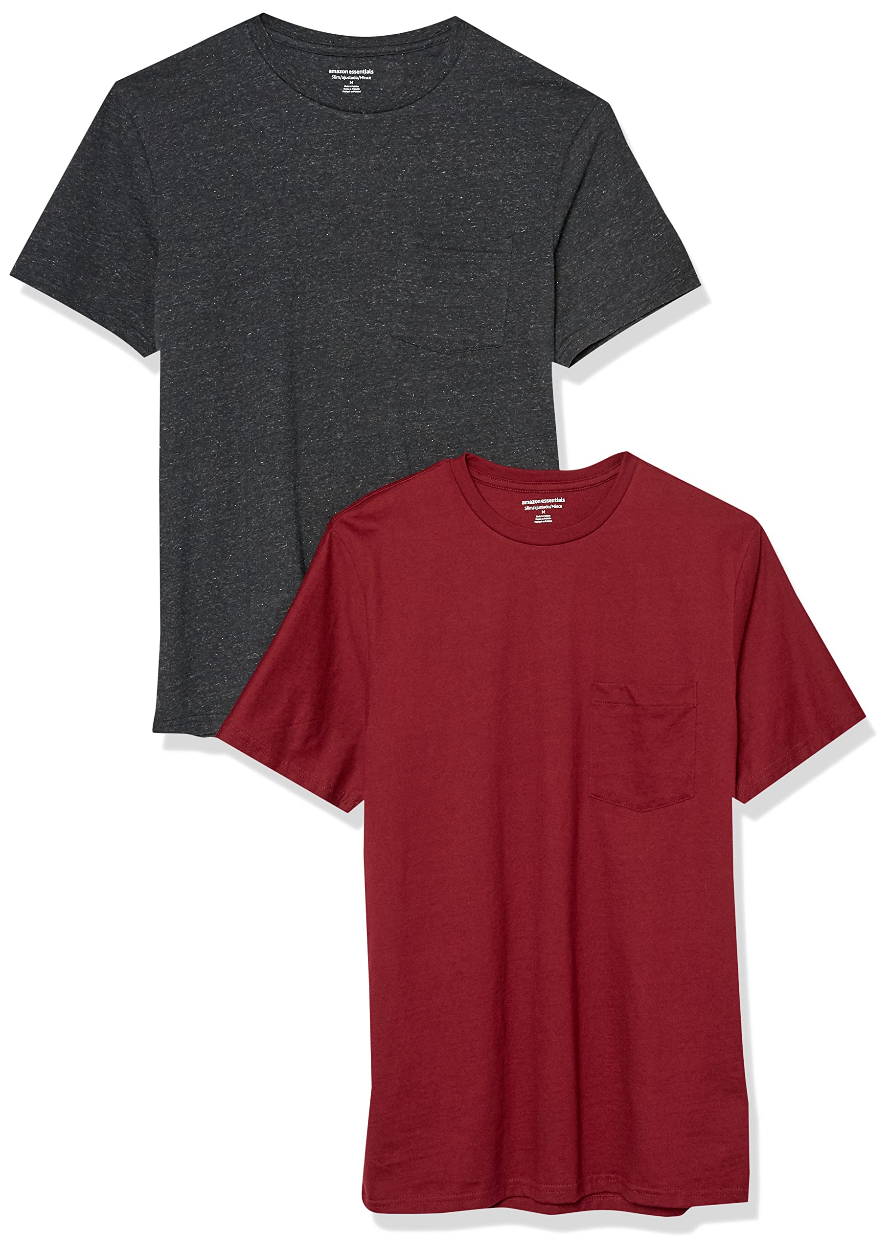 Amazon Essentials Men's Short-Sleeve Crewneck Pocket T-Shirts, Pack of 2