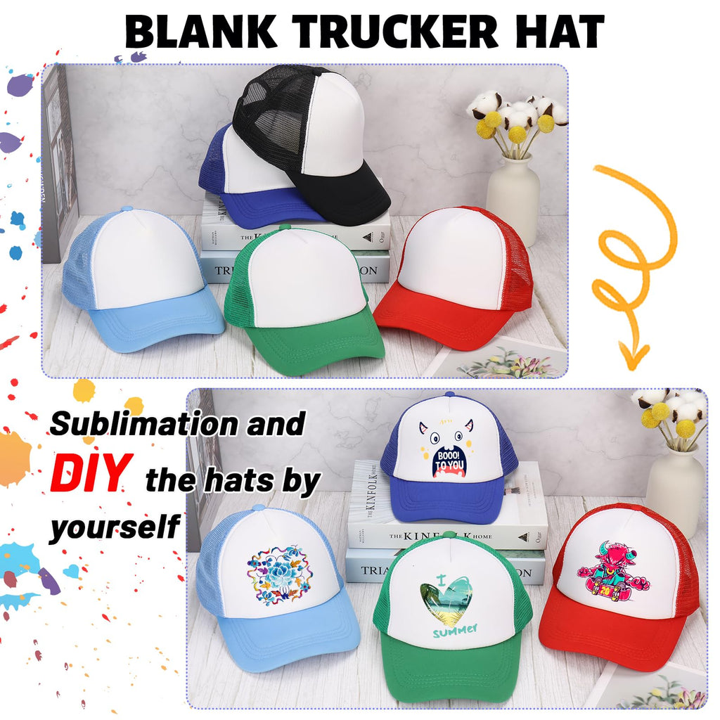 Ultrafun 10 Pack Trucker Hat Mesh Sublimation Blank Hats Adjustable Baseball Caps Hats for Men Women