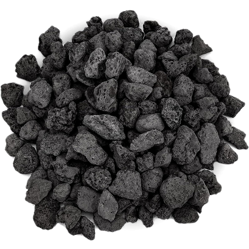 Mr. Fireglass 10 Pounds Black Natural Lava Rock for Indoor Outdoor Gas Fire Pits Fireplaces & Barbecue Grills | Volcanic Lava Stones for Decorating Garden Landscaping, Potted Plants, 0.2"-0.3"